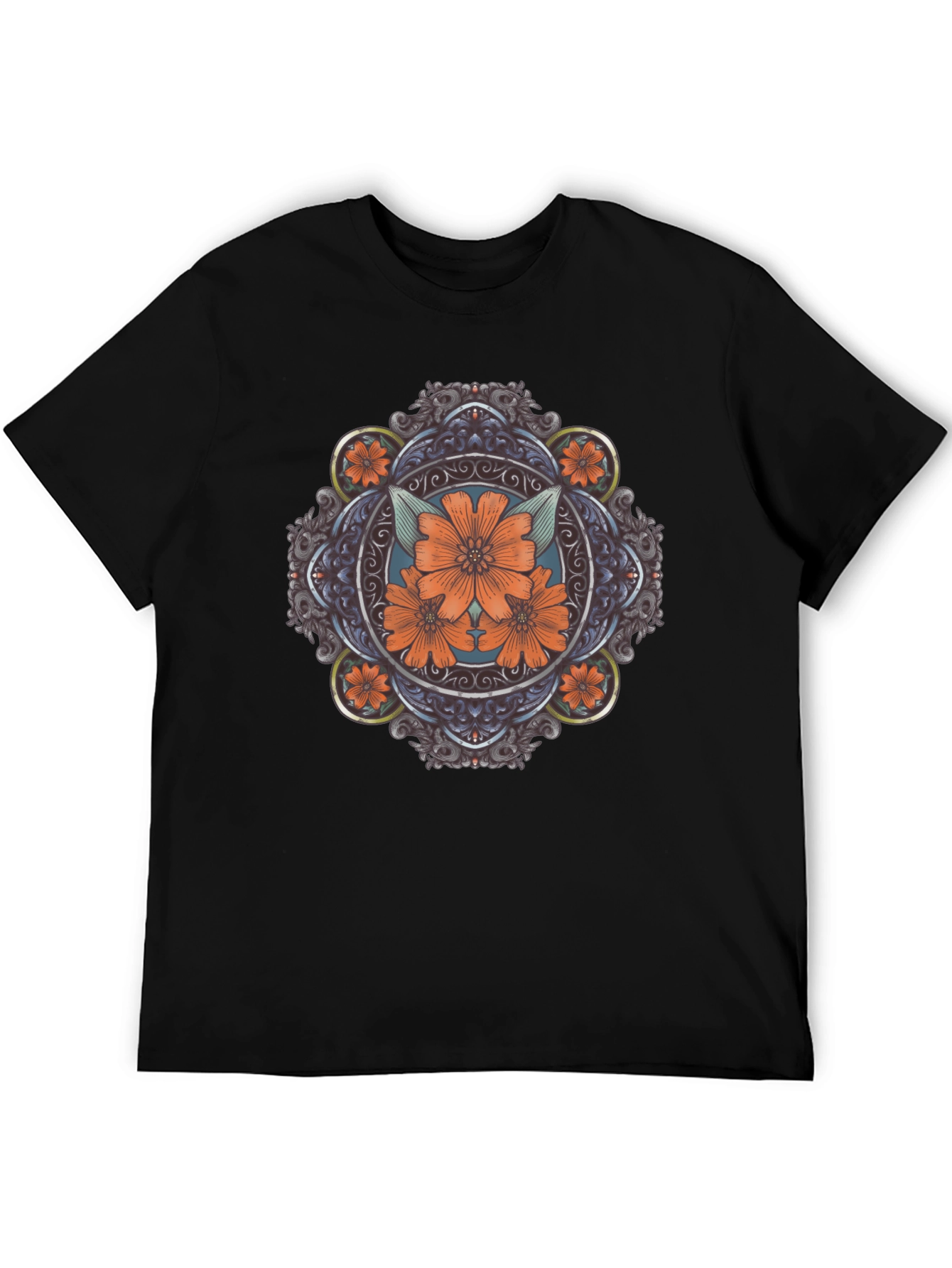 Floral Medallion Graphic Tee - Stylish Casual Wear