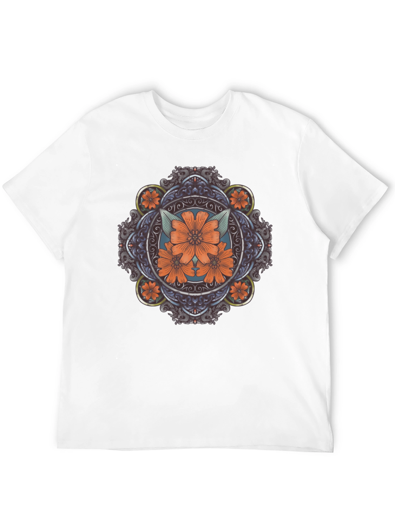 Floral Medallion Graphic Tee - Stylish Casual Wear