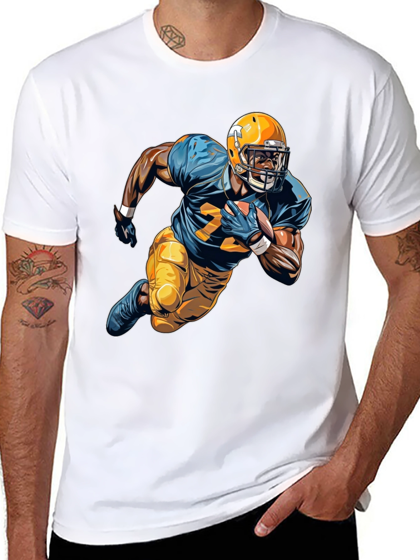 Football Player Graphic Tee - Sports Fan Apparel