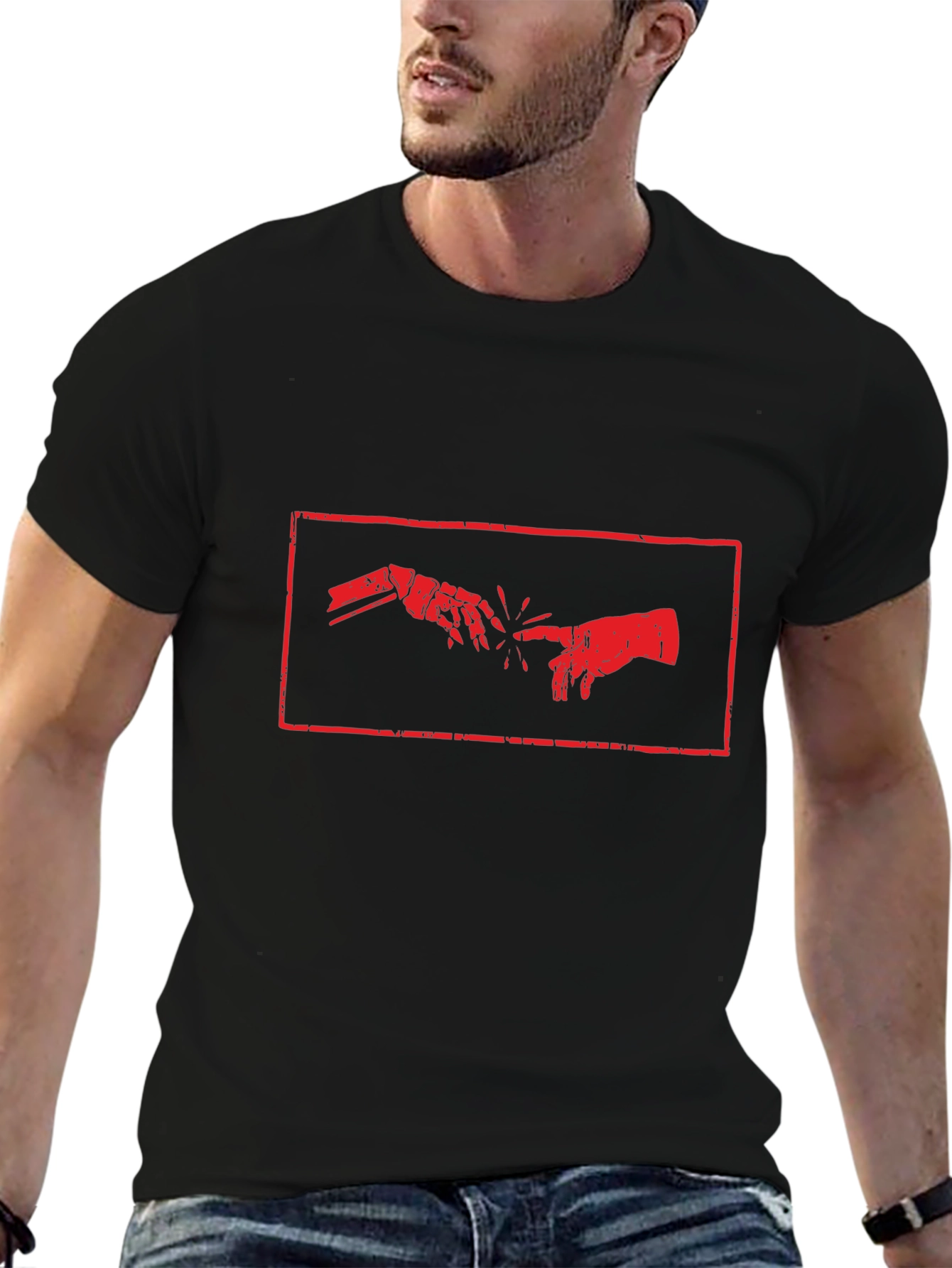 Creation of Adam Robot Hand T-Shirt