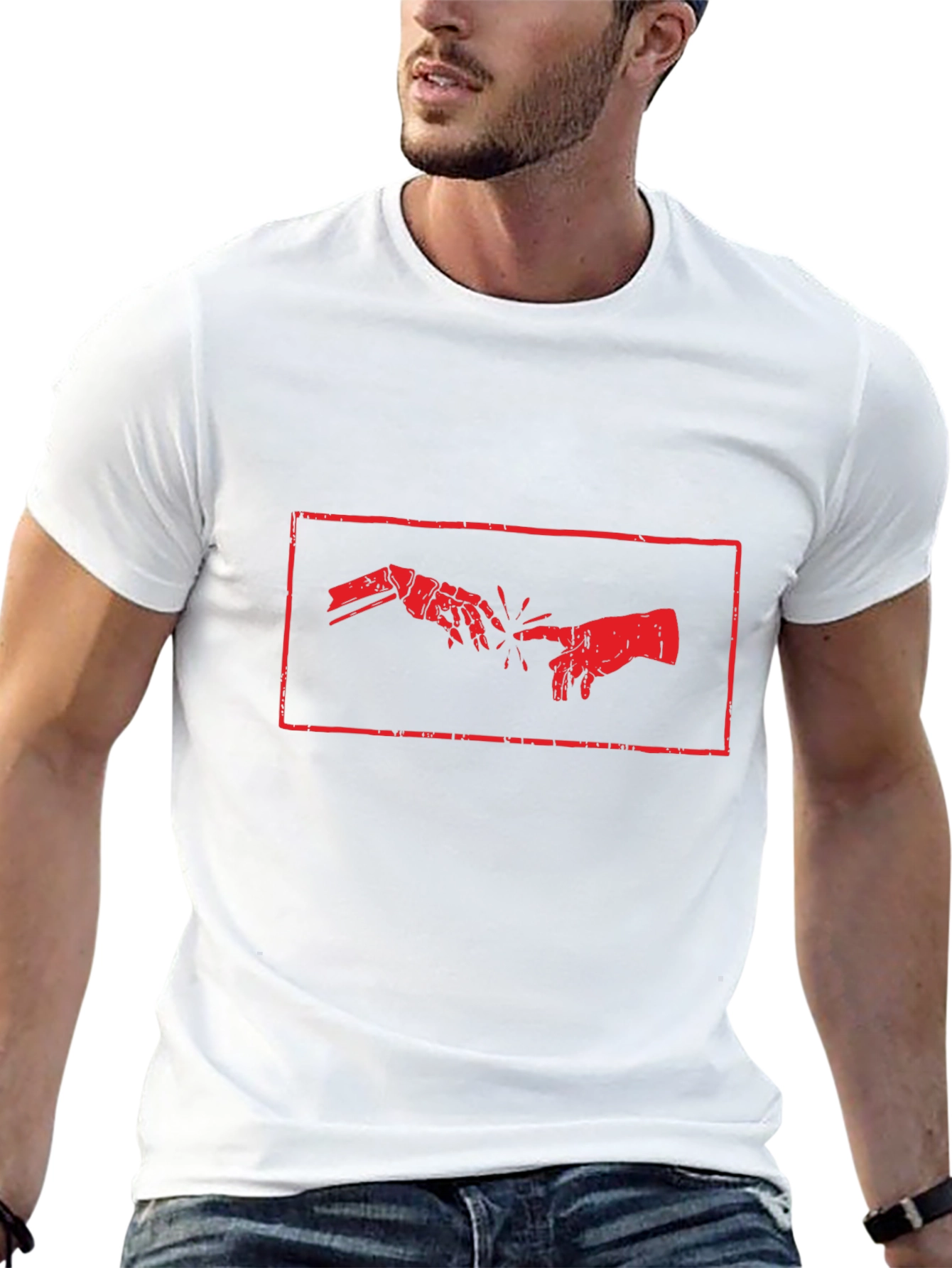Creation of Adam Robot Hand T-Shirt