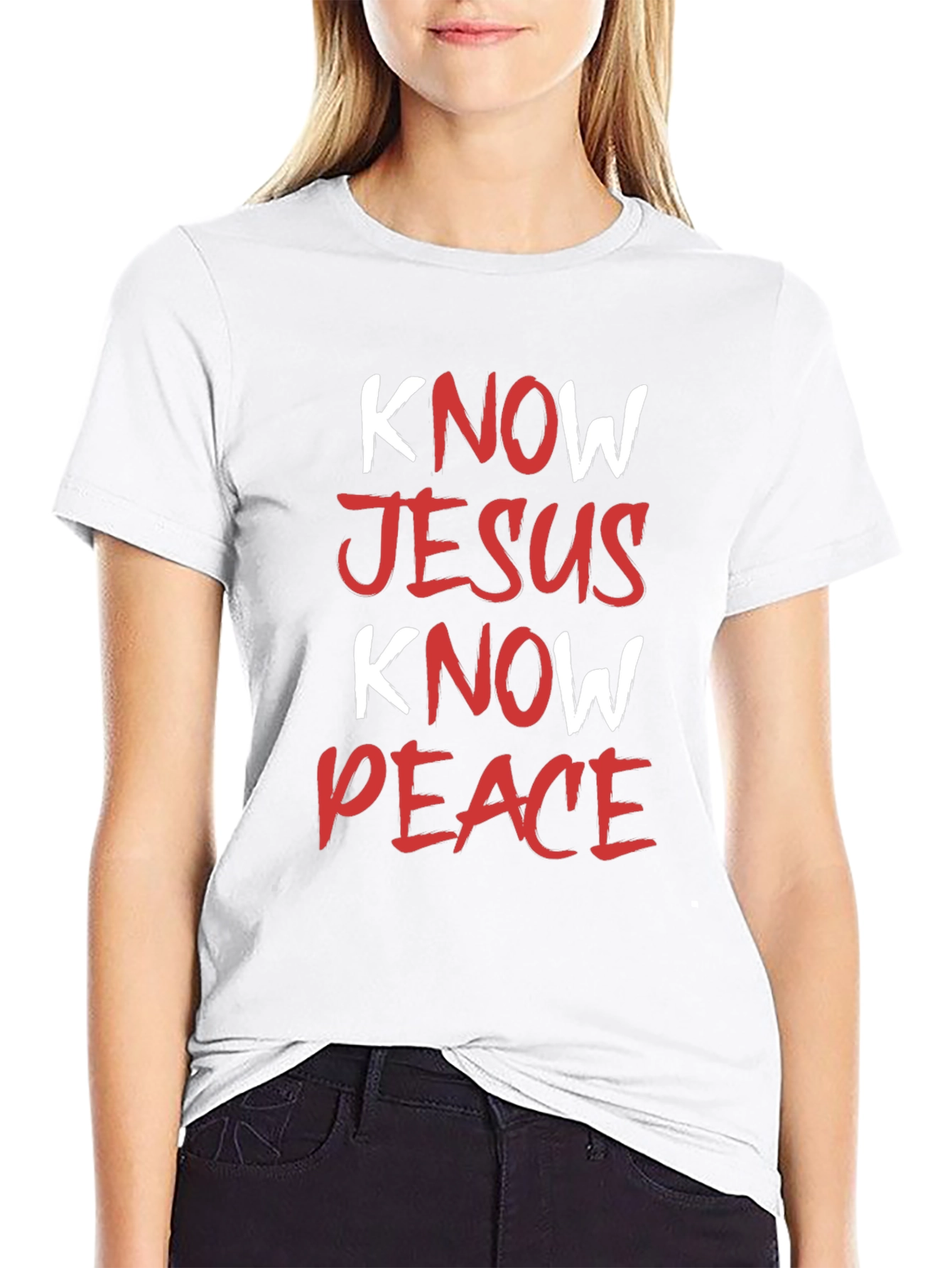 Know Jesus Know Peace Black T-Shirt