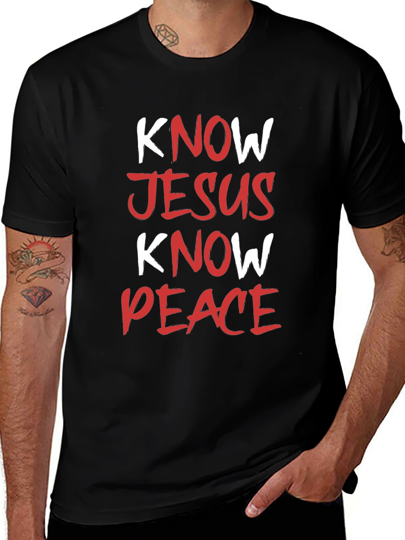 Know Jesus Know Peace Black T-Shirt