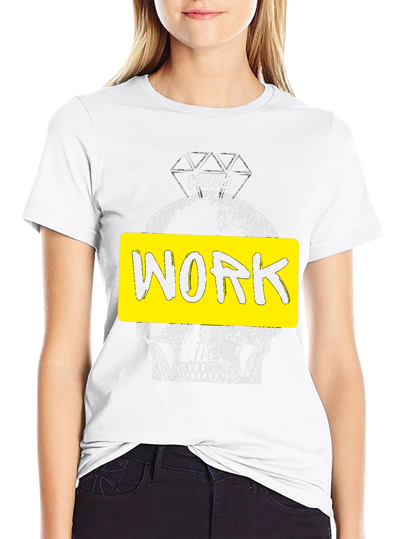 King Work Graphic Tee - Skull Design