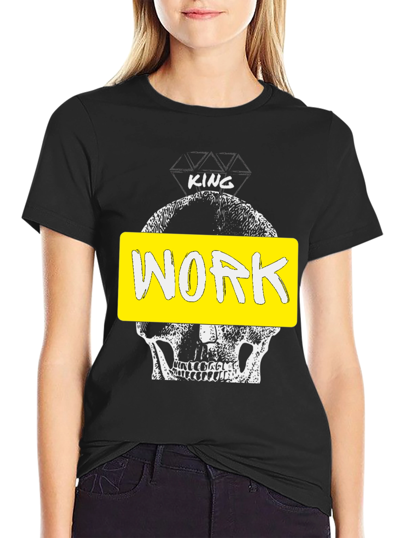 King Work Graphic Tee - Skull Design