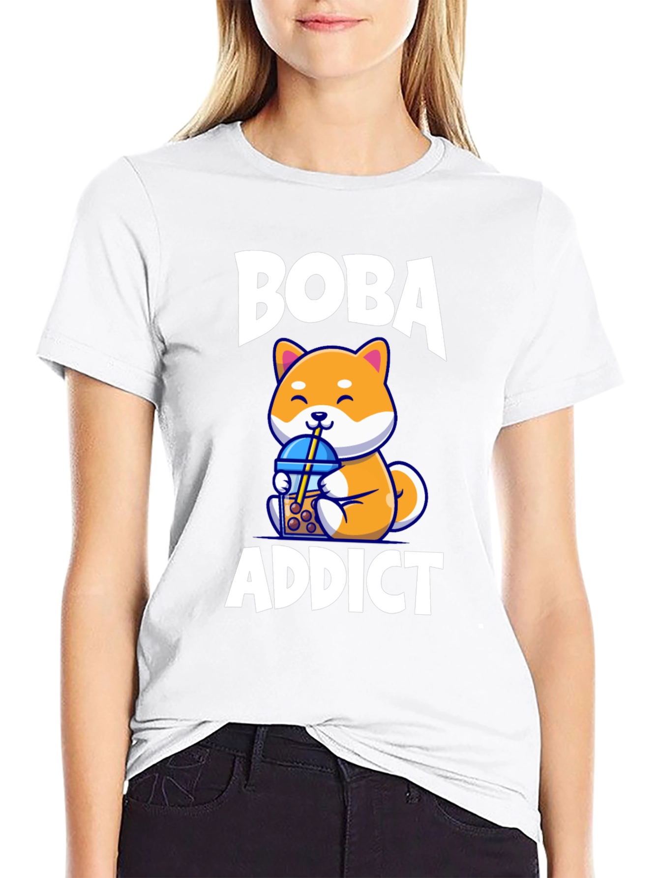 Boba Addict Cute Dog T-Shirt