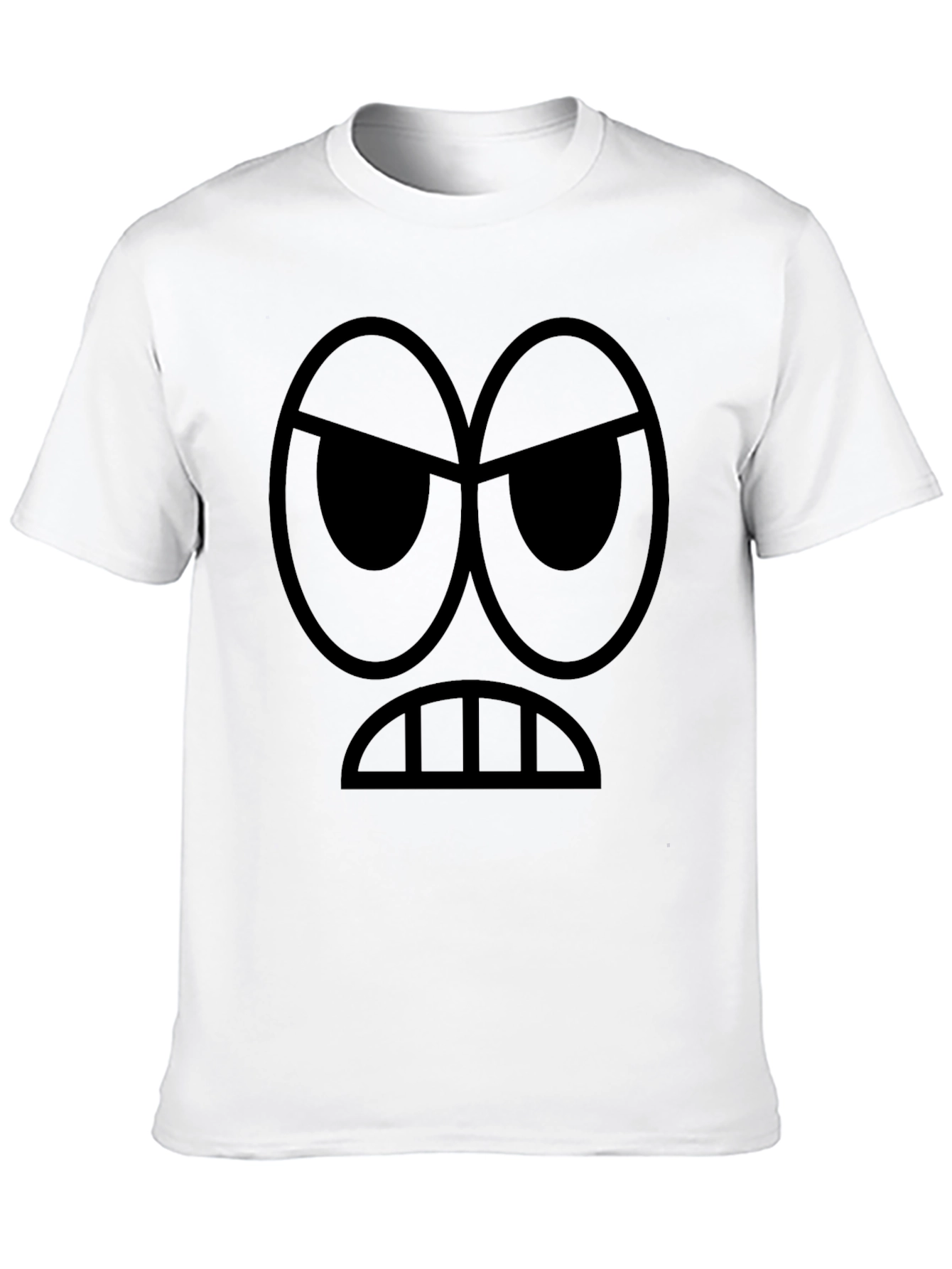 Grumpy Face Graphic Black T-Shirt - Express Yourself!