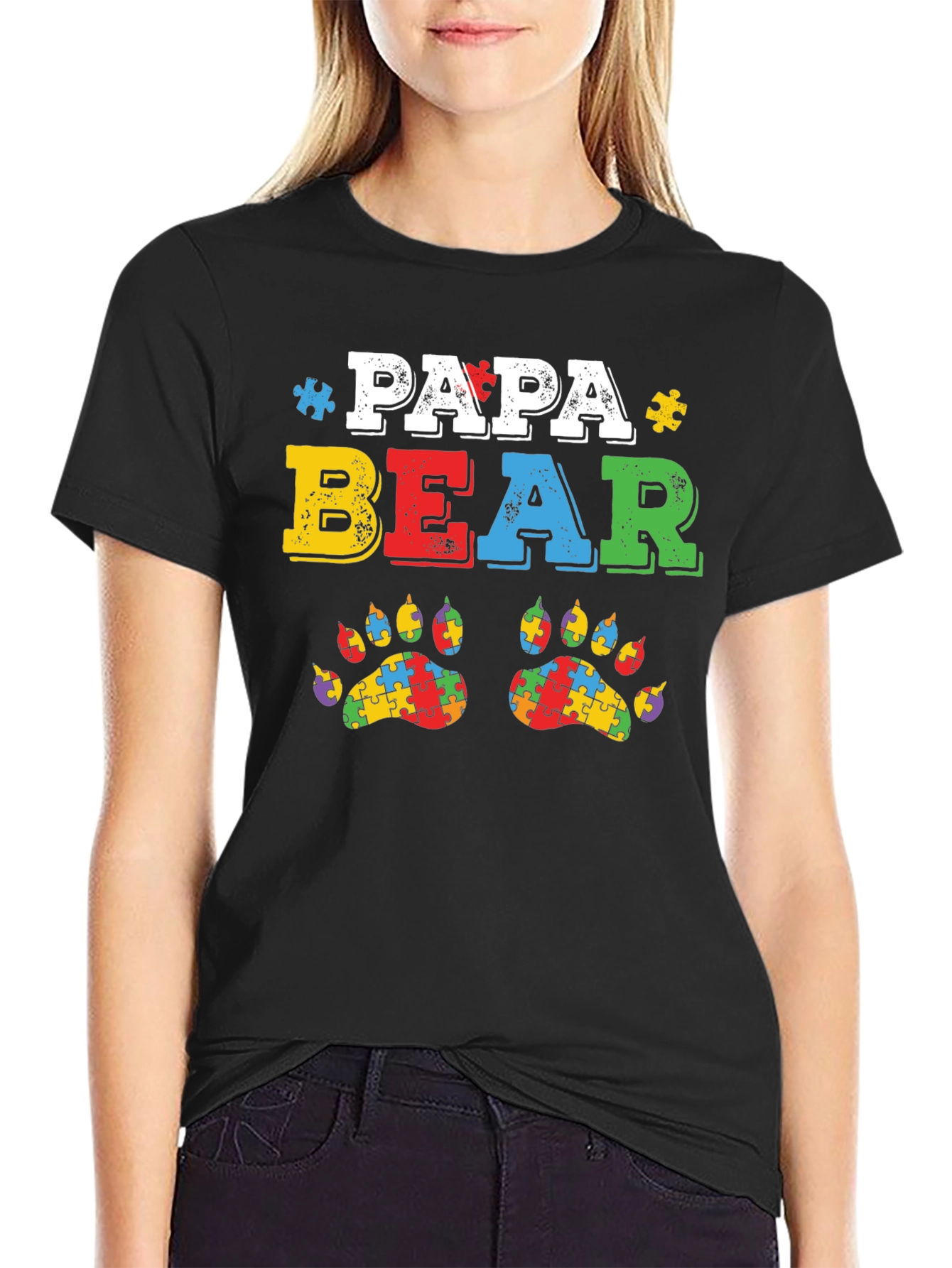 Papa Bear Autism Awareness T-Shirt