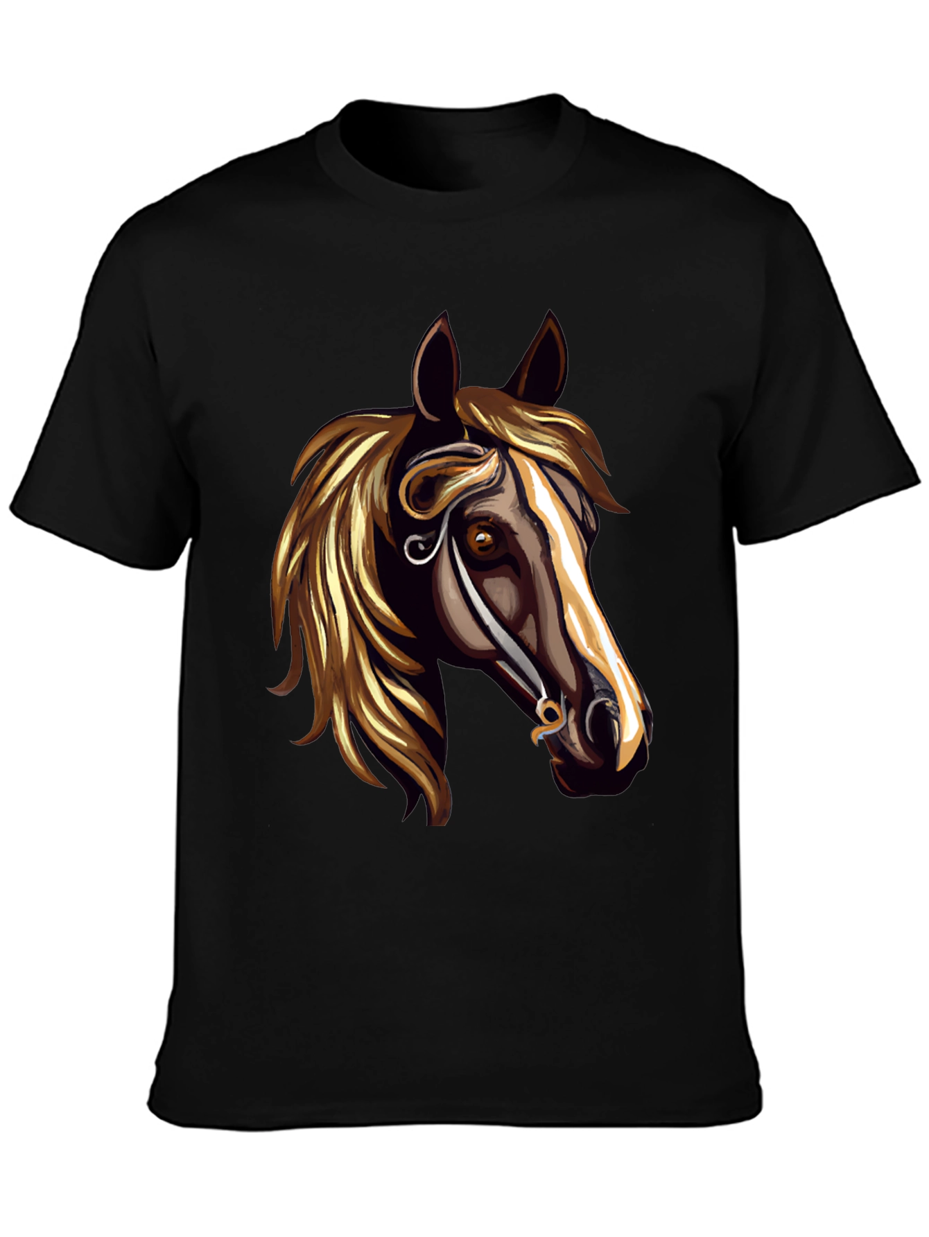 Horse Head Graphic Black T-Shirt