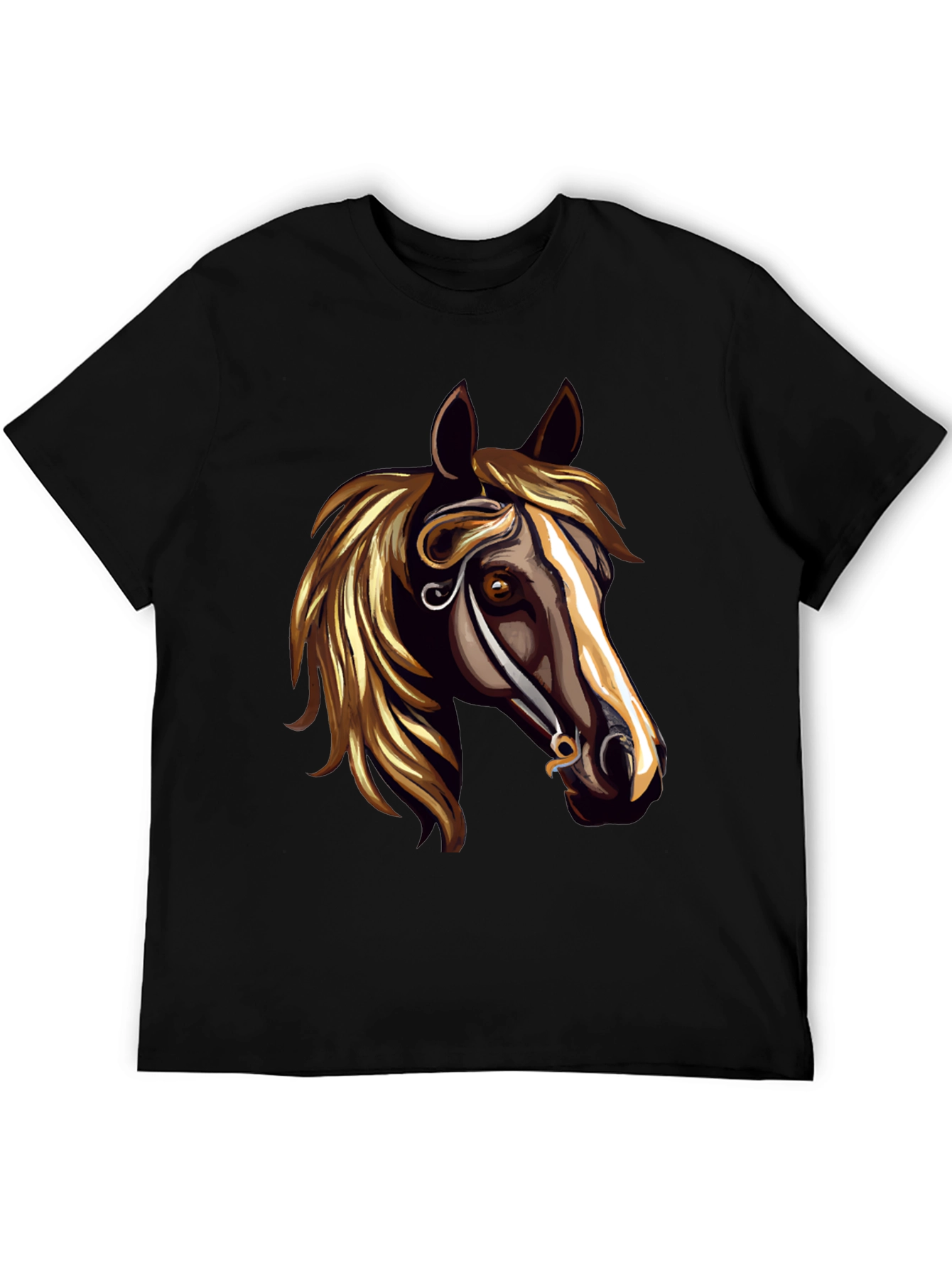 Horse Head Graphic Black T-Shirt