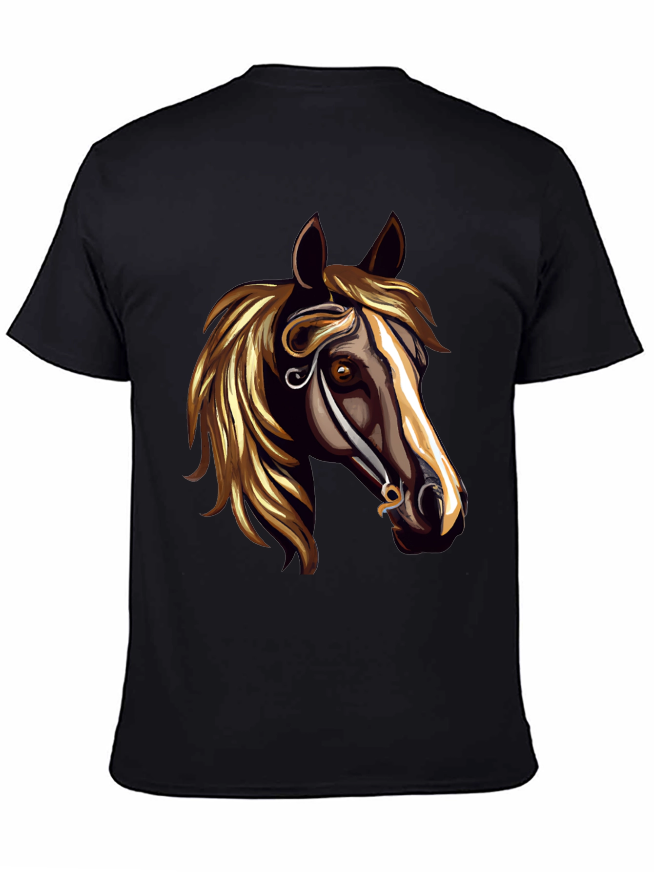 Horse Head Graphic Black T-Shirt