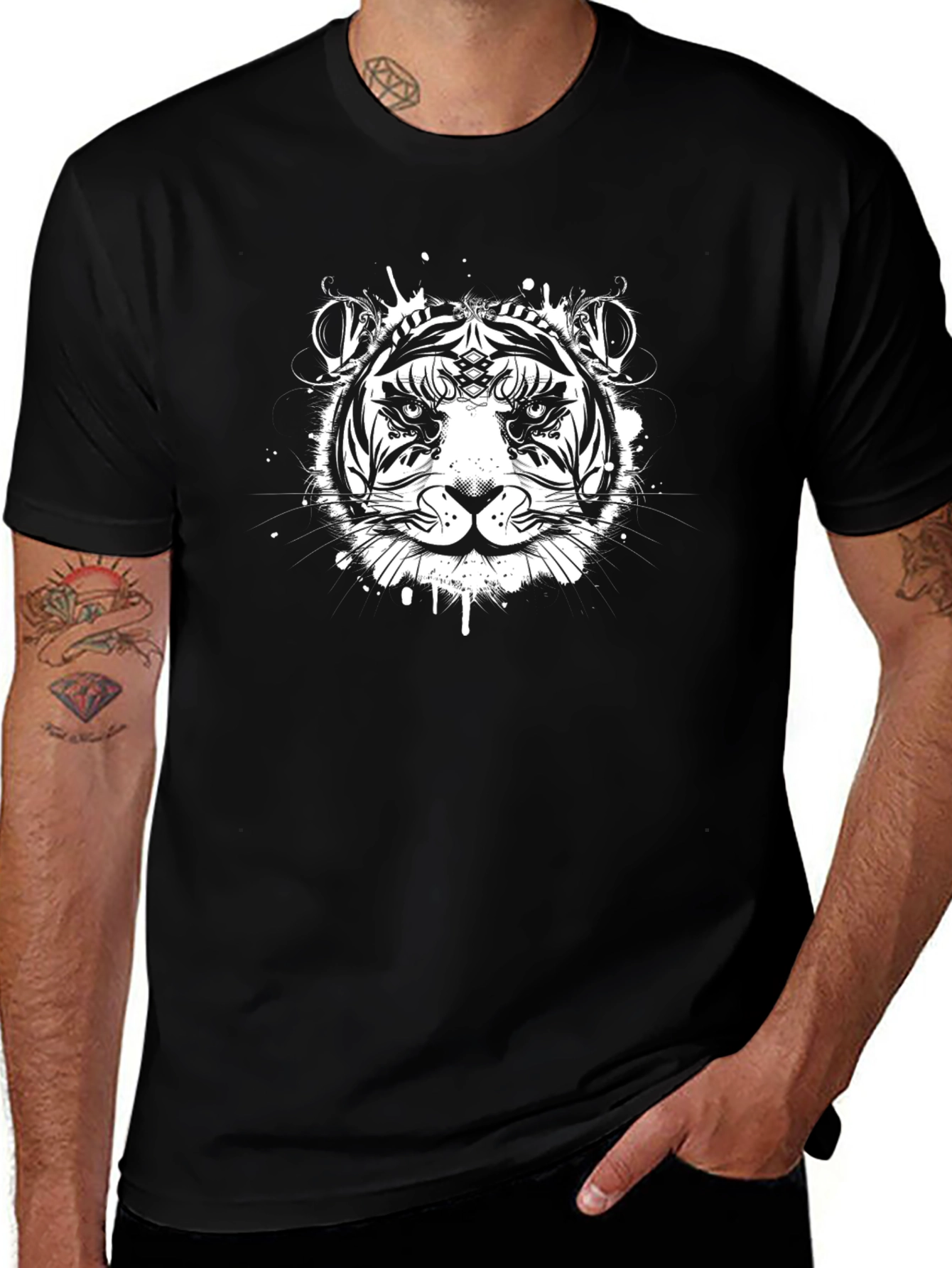 Black Tiger Graphic Tee - Unique Design