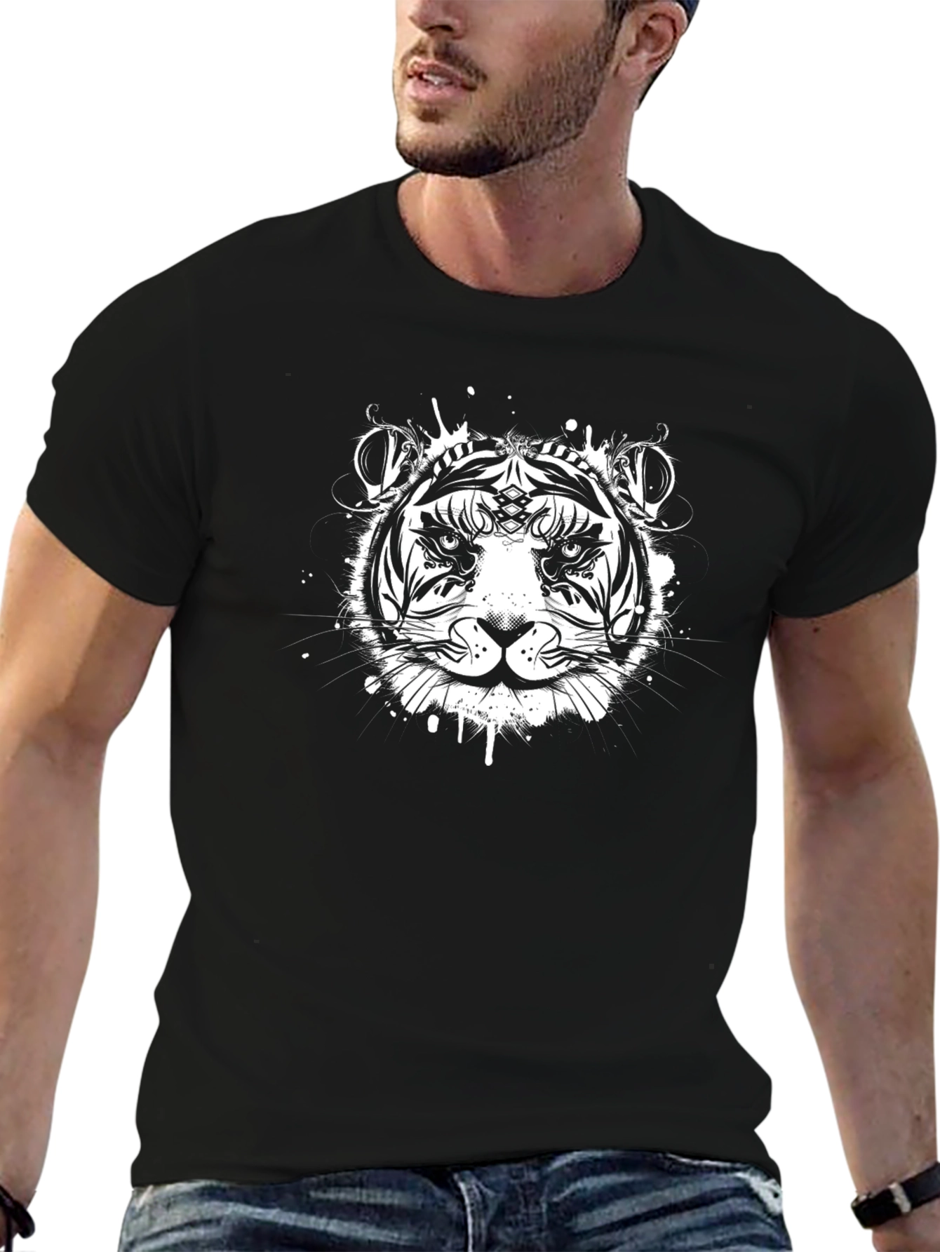 Black Tiger Graphic Tee - Unique Design