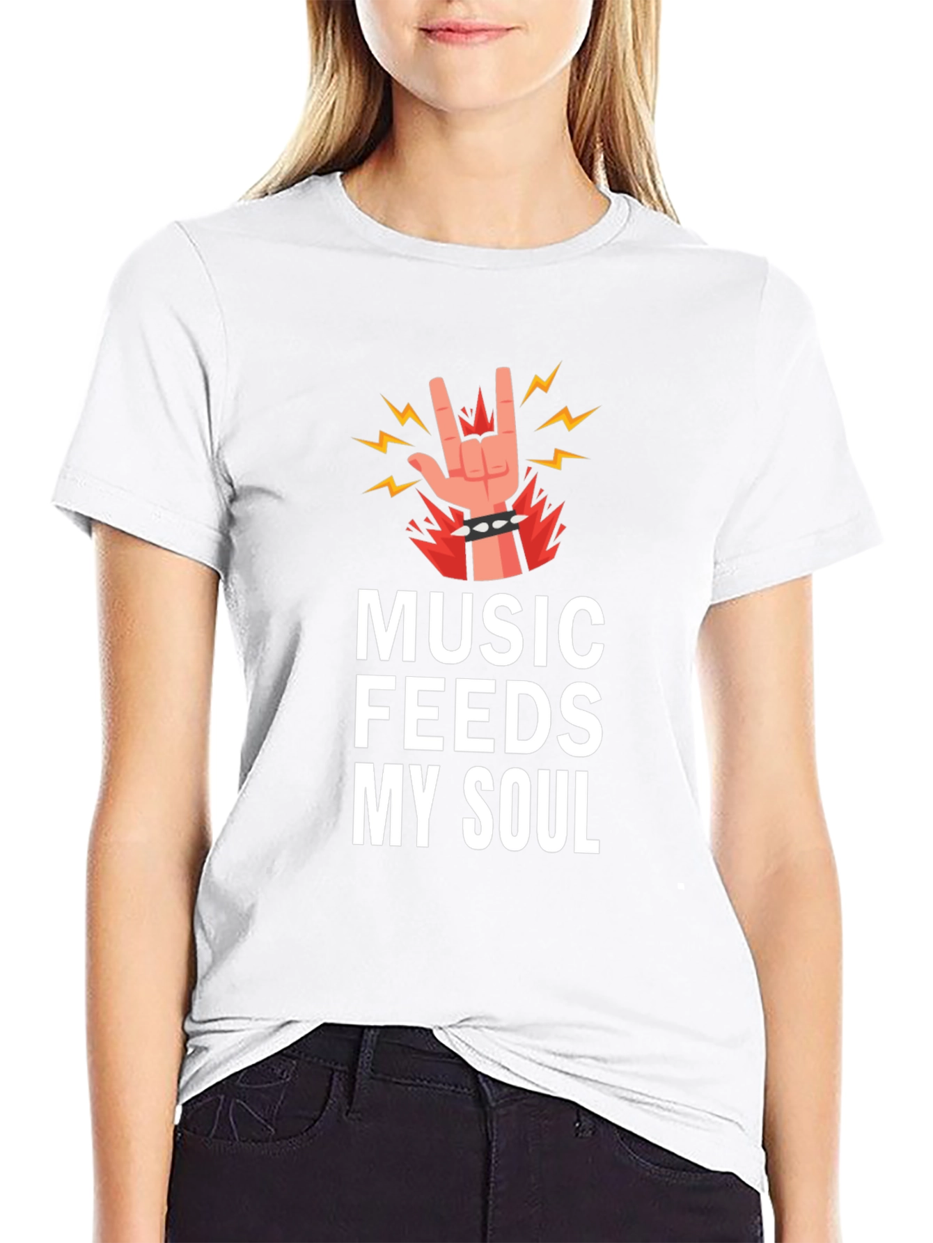 Music Feeds My Soul Graphic Tee - Black