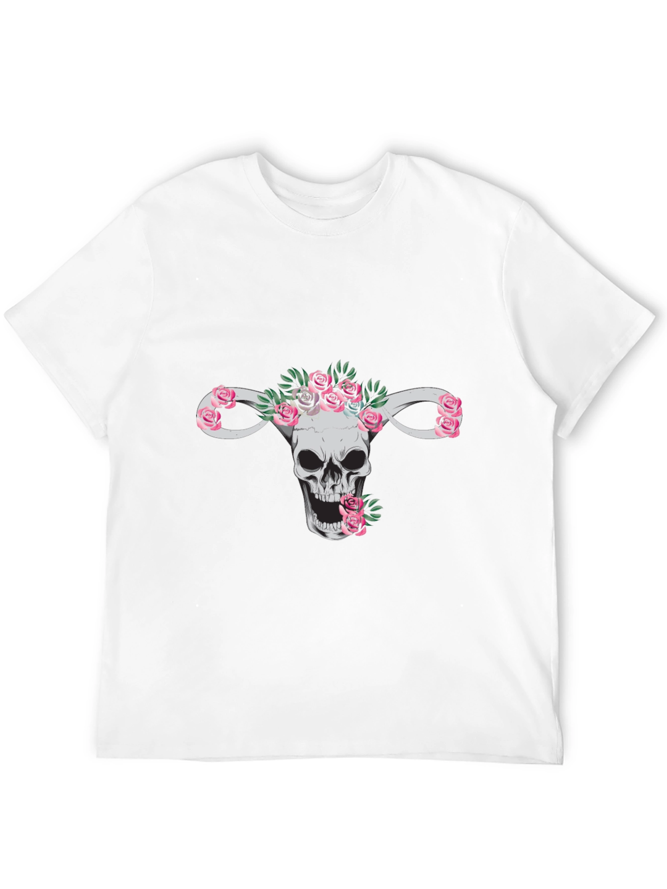 Floral Skull Uterus T-Shirt - Anatomy Tee