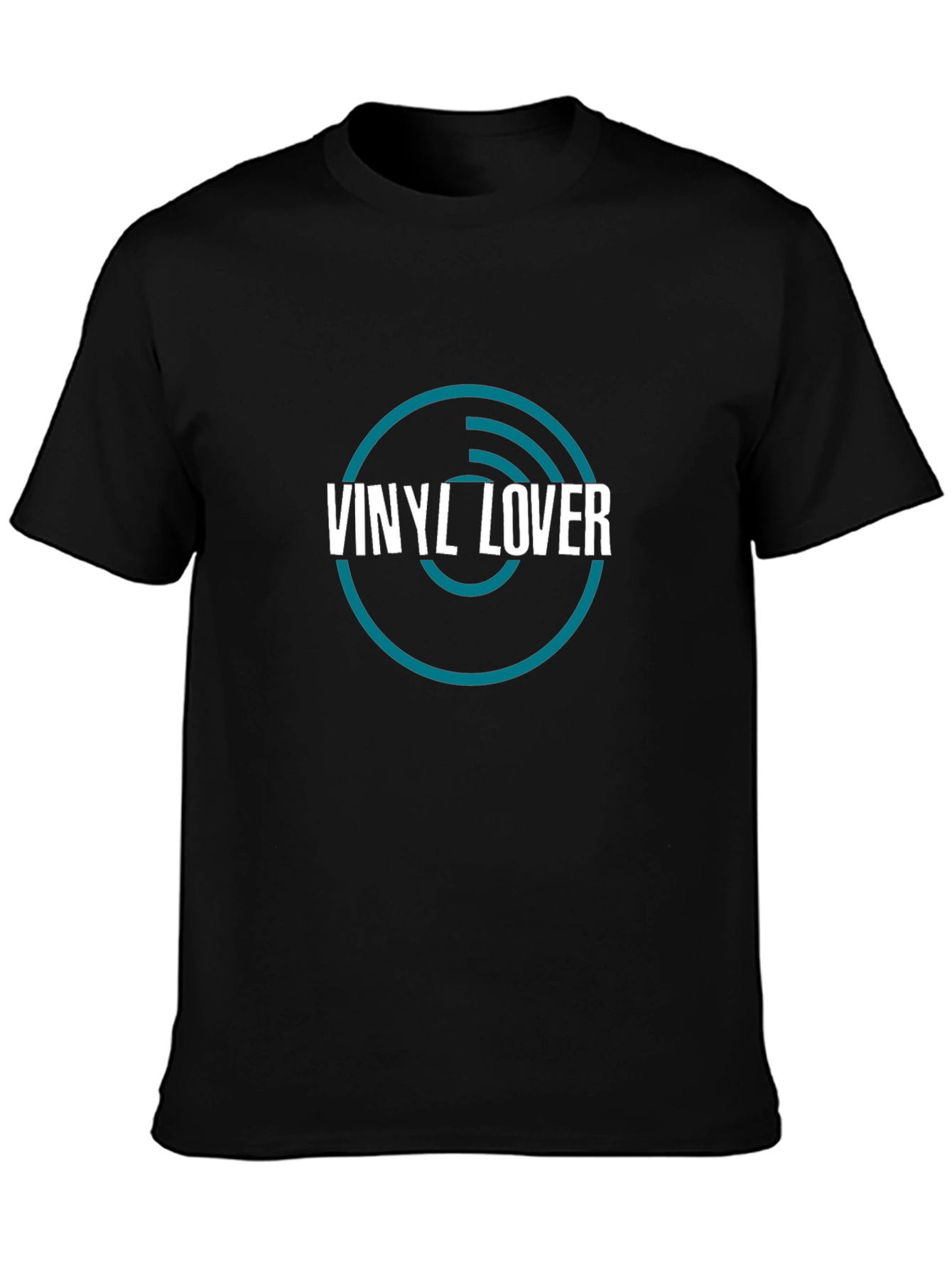 Vinyl Lover Graphic Tee - Black Cotton T-Shirt