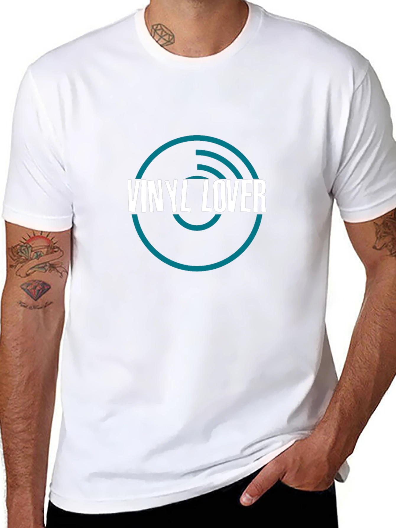 Vinyl Lover Graphic Tee - Black Cotton T-Shirt