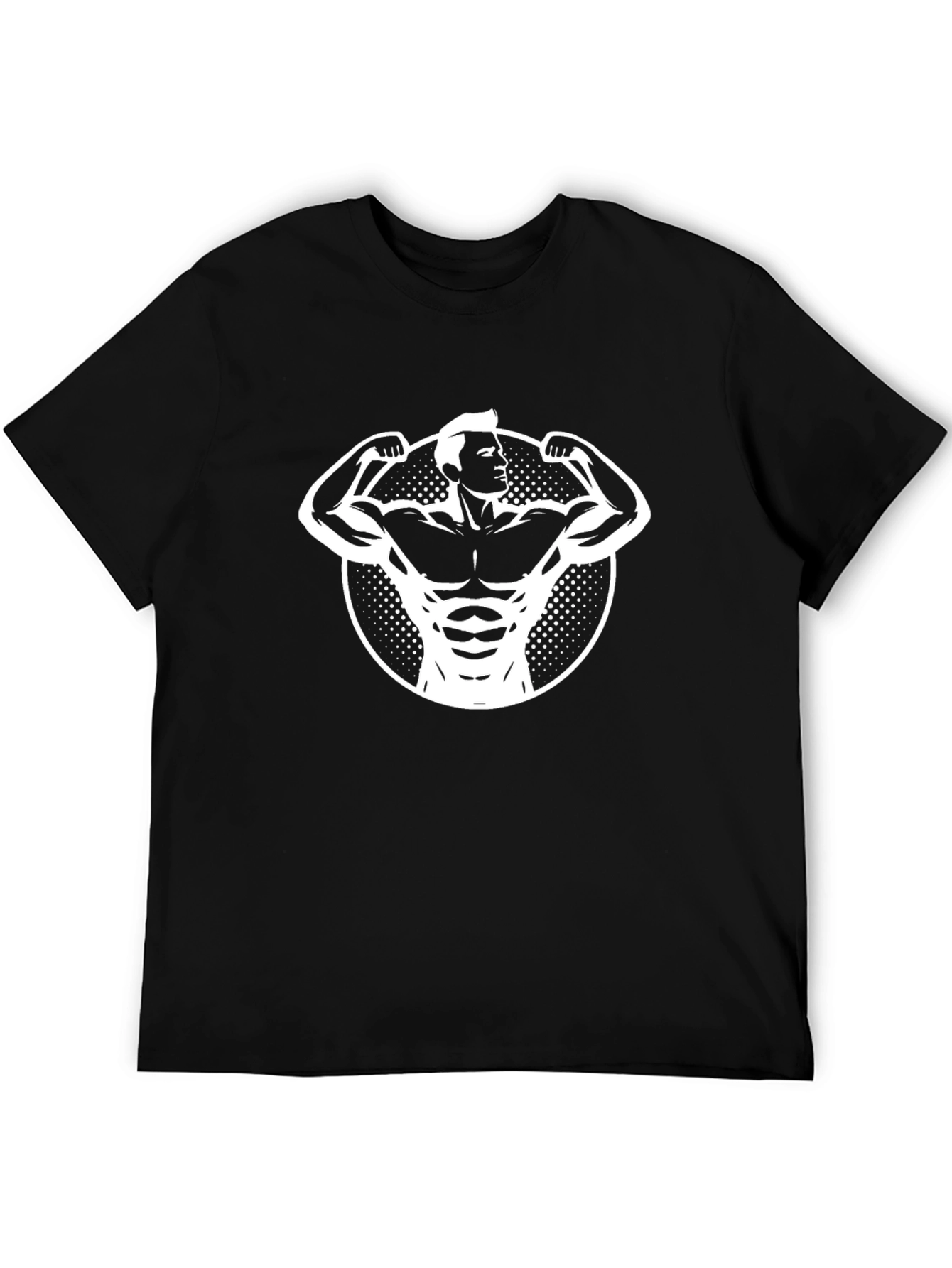 Black T-Shirt with Bodybuilder Graphic