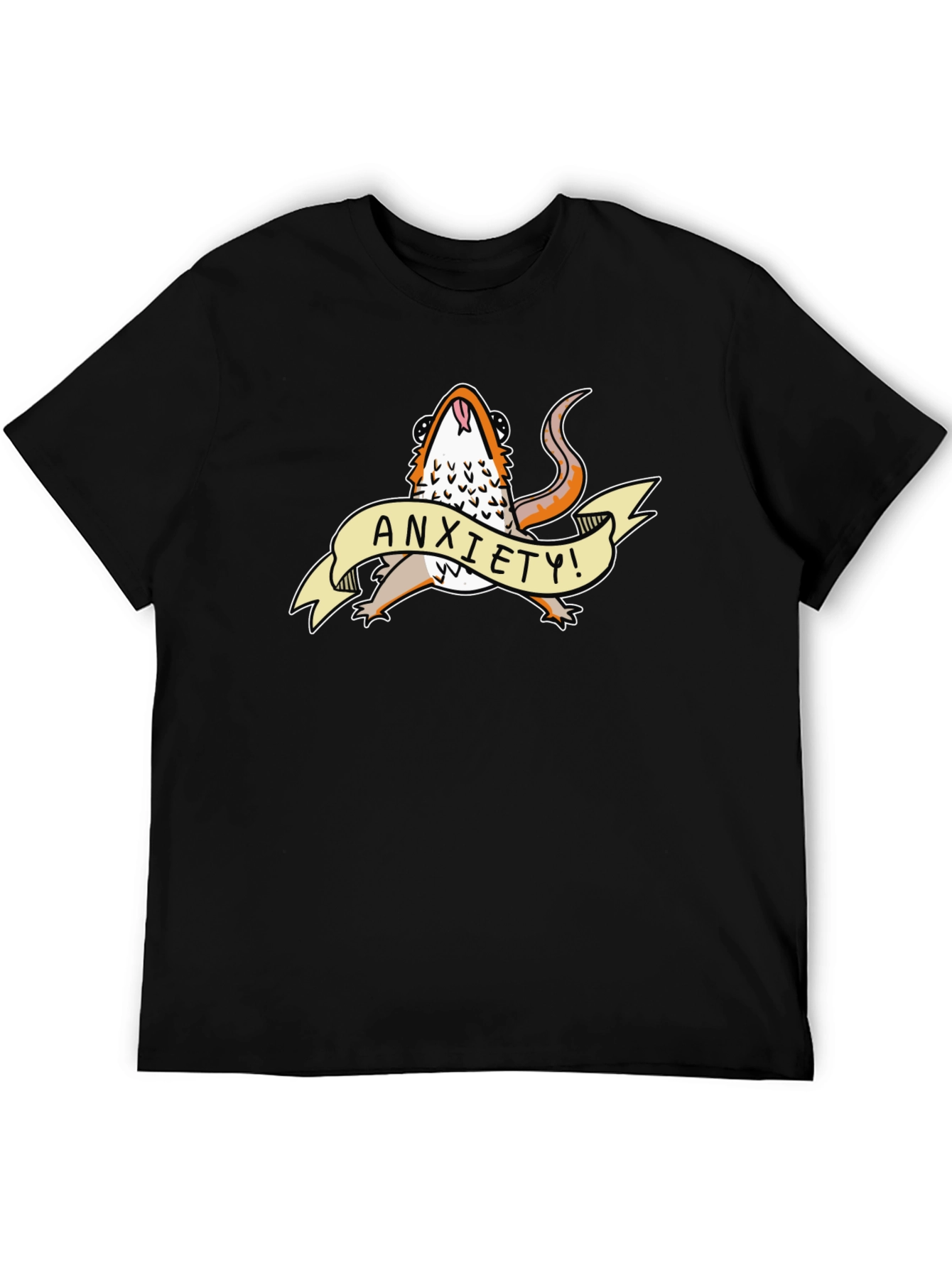 Anxiety Lizard Black T-Shirt
