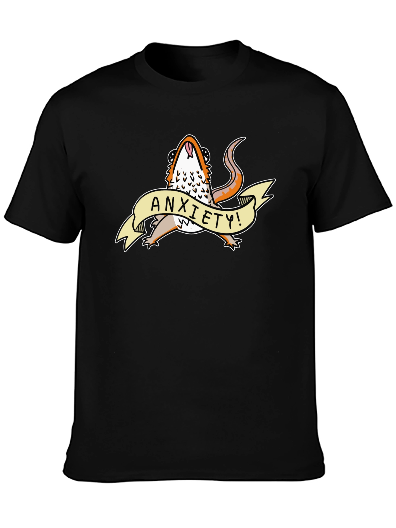 Anxiety Lizard Black T-Shirt