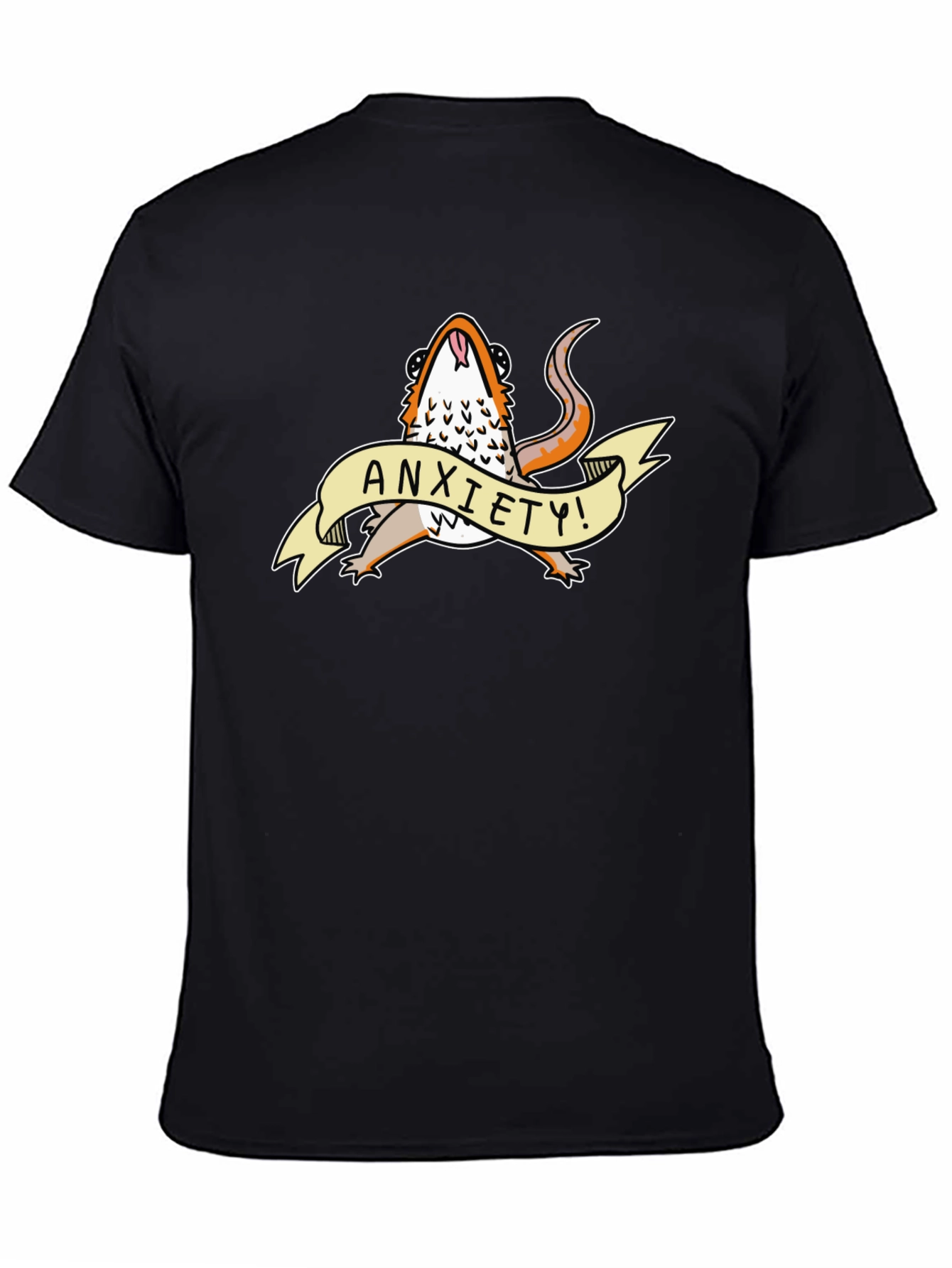 Anxiety Lizard Black T-Shirt