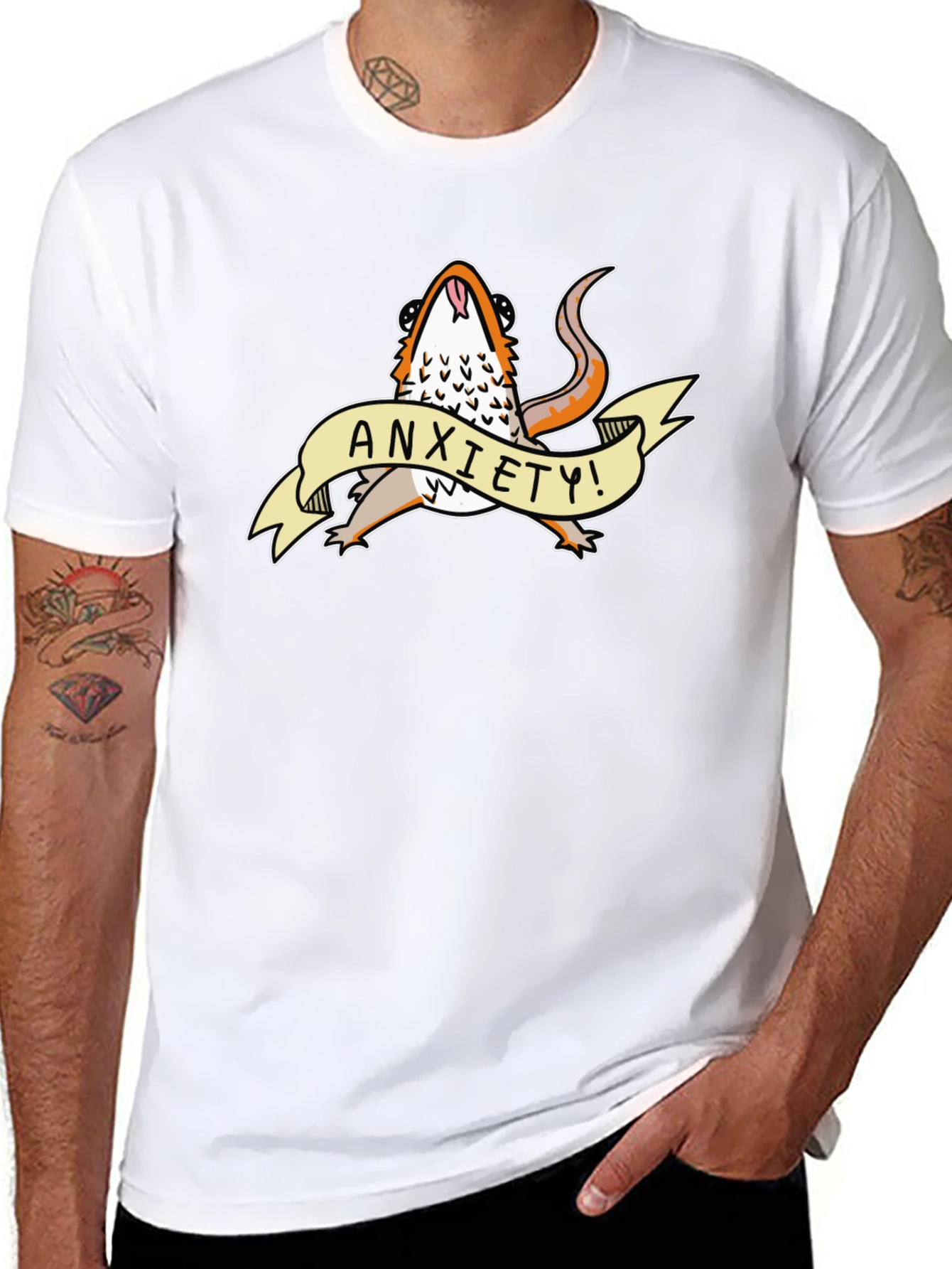 Anxiety Lizard Black T-Shirt