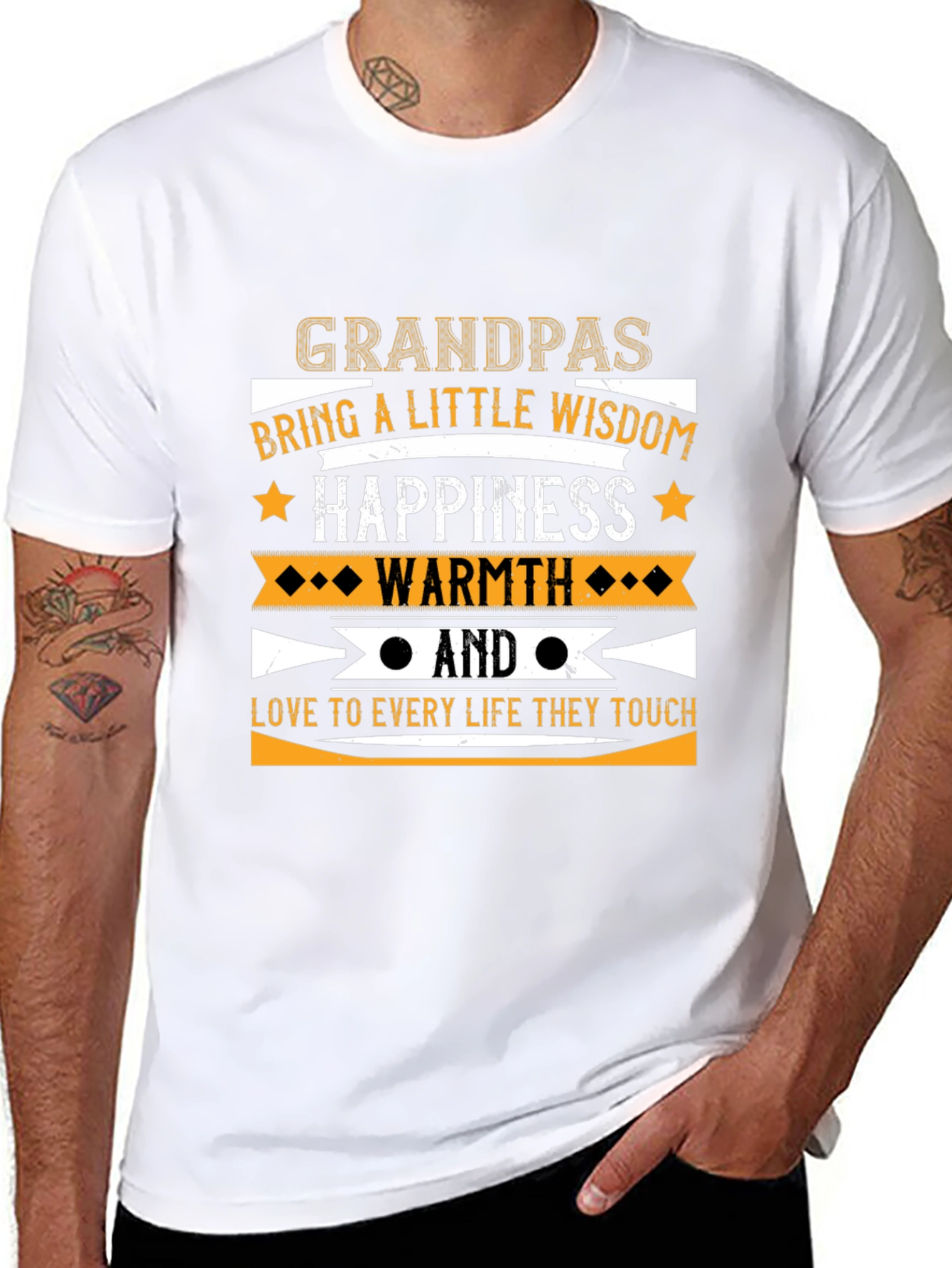 Grandpas Wisdom Happiness and Warmth T-Shirt