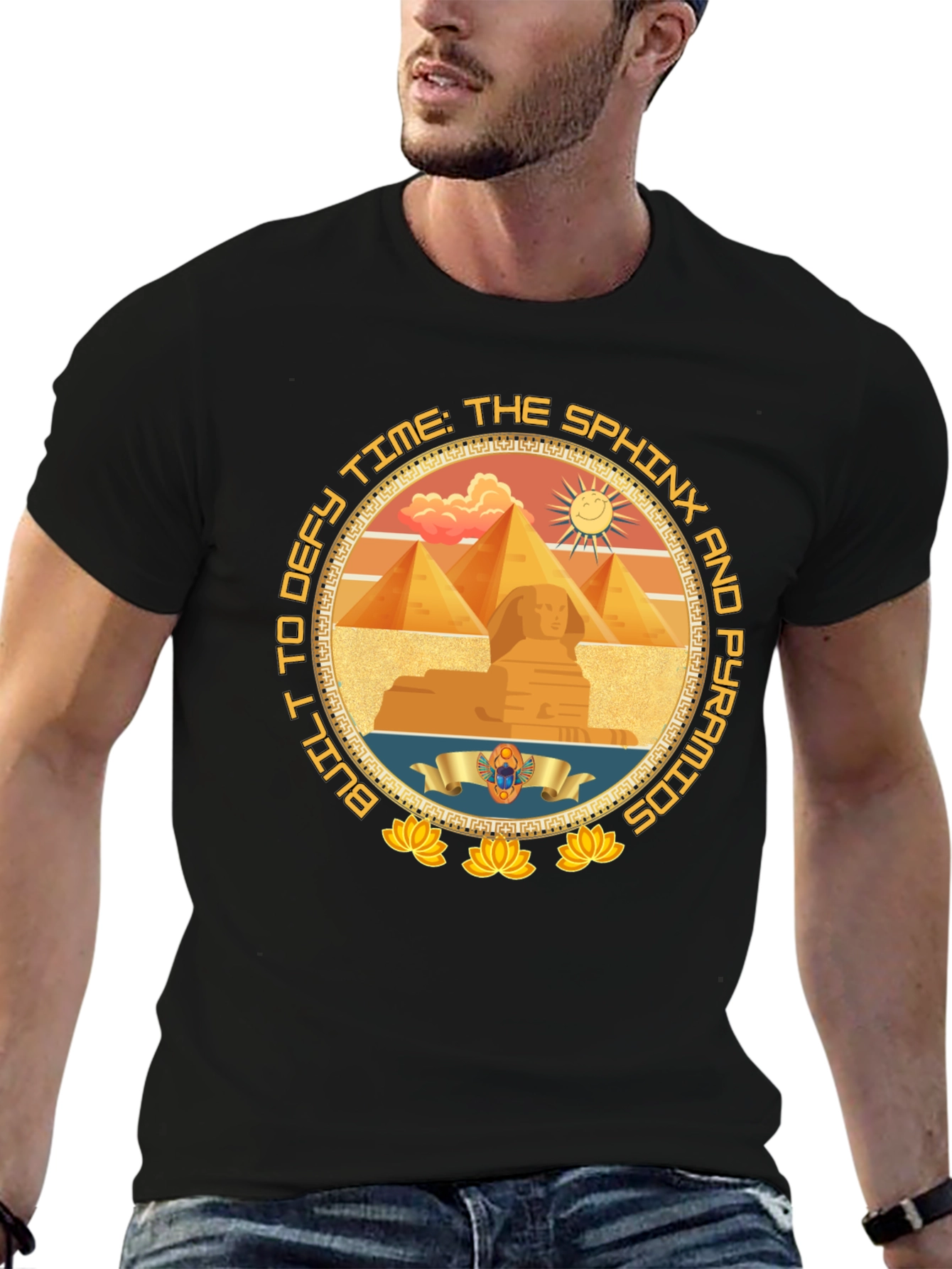 Sphinx & Pyramids Graphic Tee - Ancient Egypt Design
