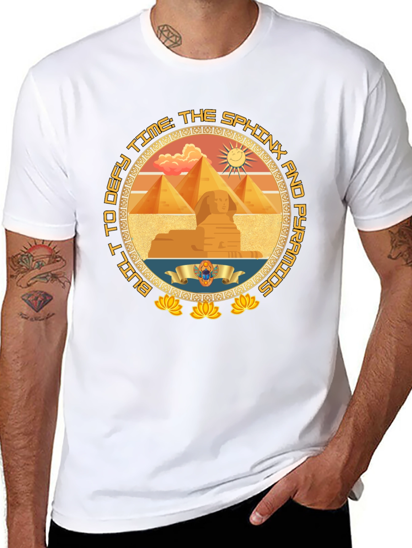 Sphinx & Pyramids Graphic Tee - Ancient Egypt Design