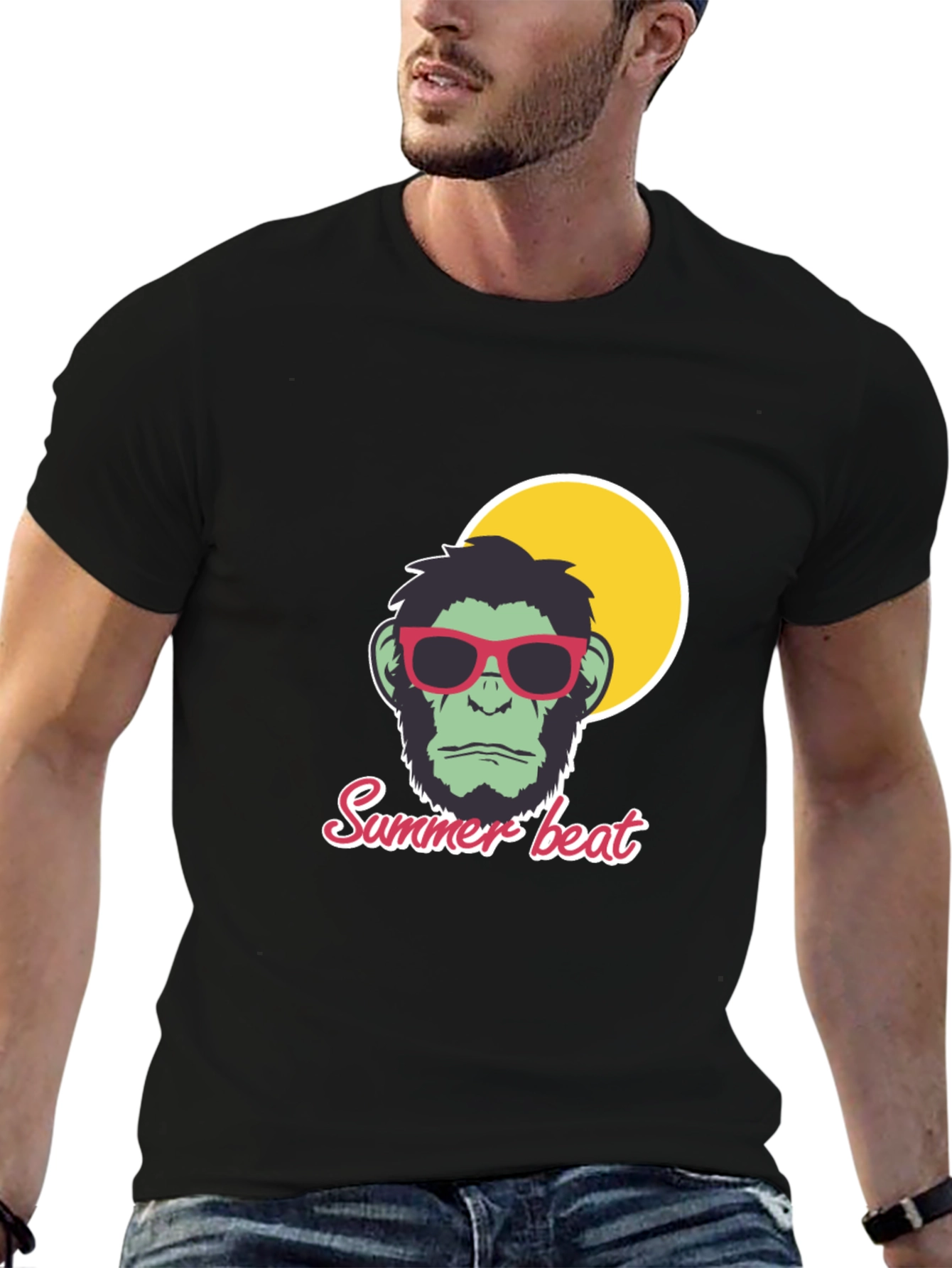 Summer Beat Graphic Tee - Cool Monkey Design