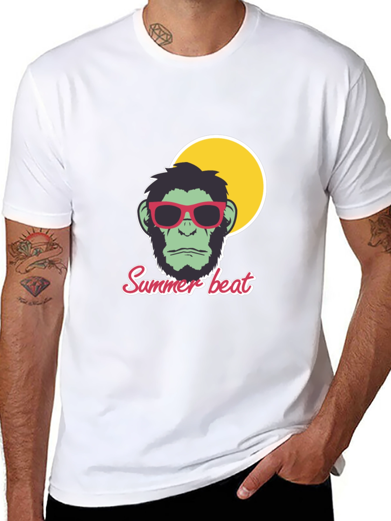 Summer Beat Graphic Tee - Cool Monkey Design