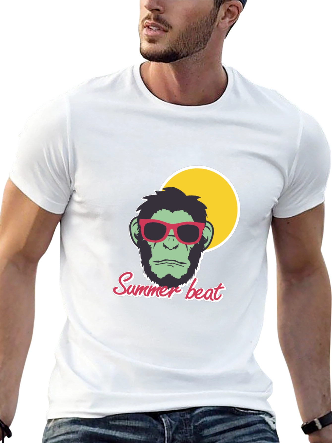 Summer Beat Graphic Tee - Cool Monkey Design
