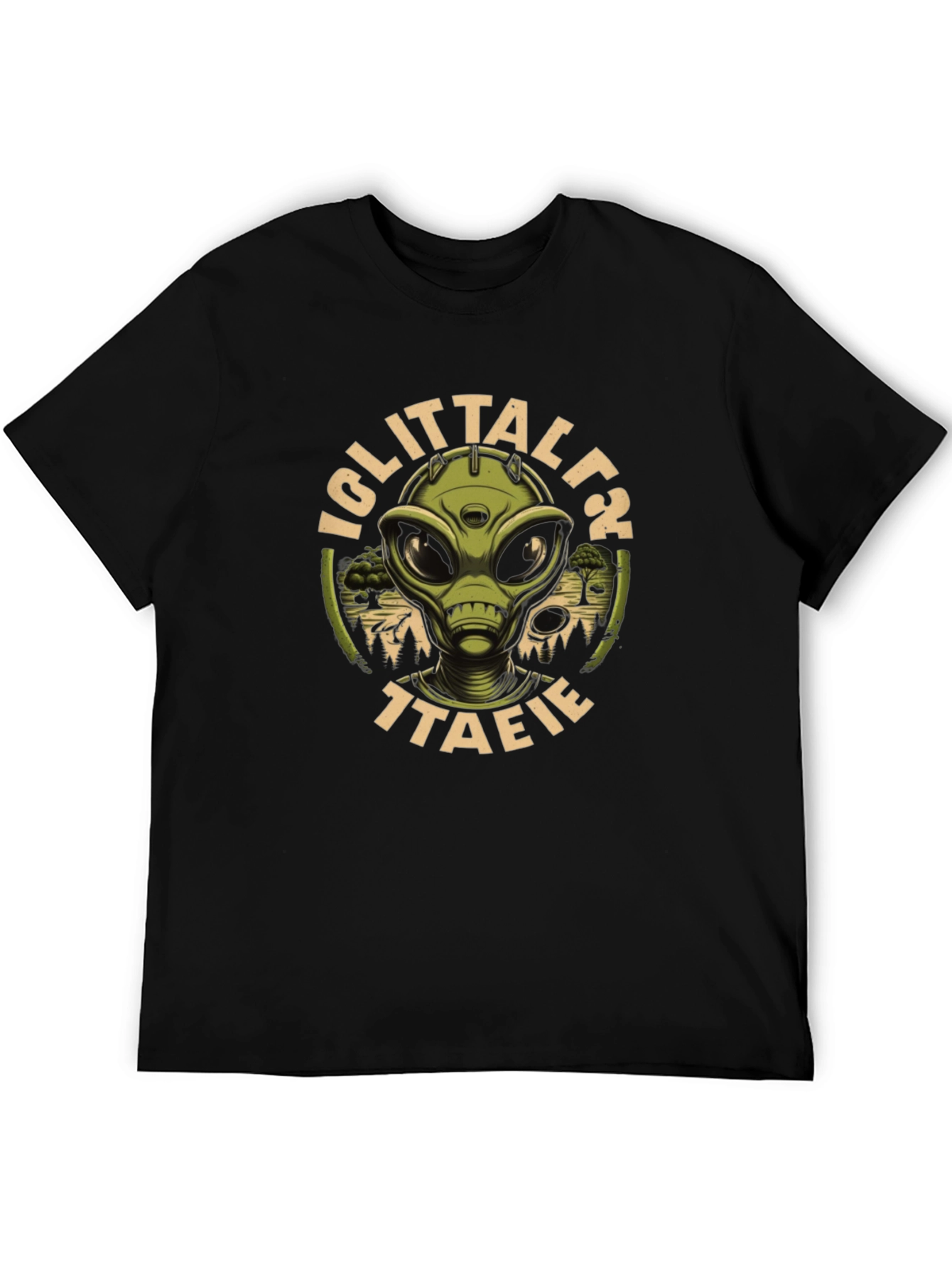 Iglittalt Alien Graphic Black T-Shirt