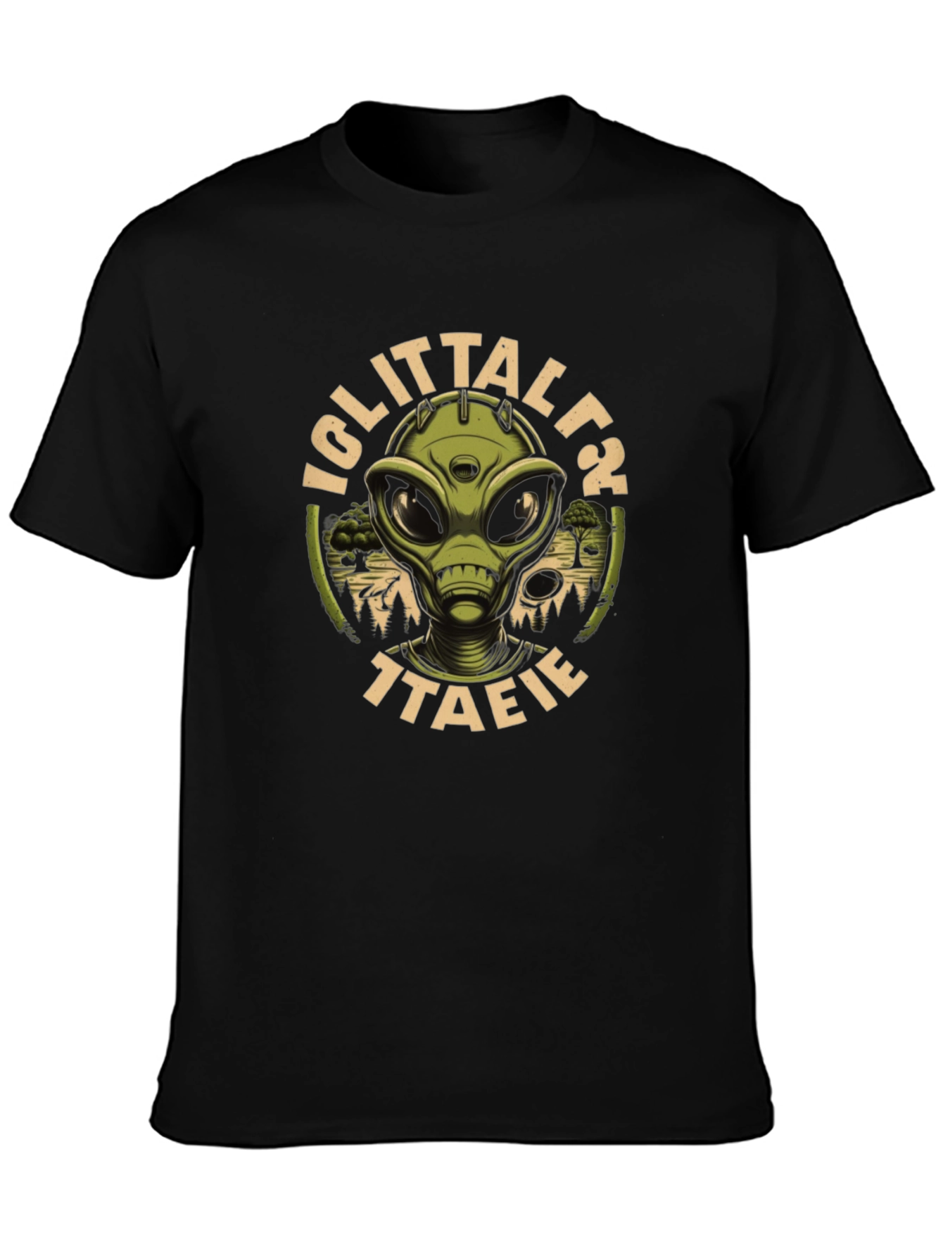 Iglittalt Alien Graphic Black T-Shirt
