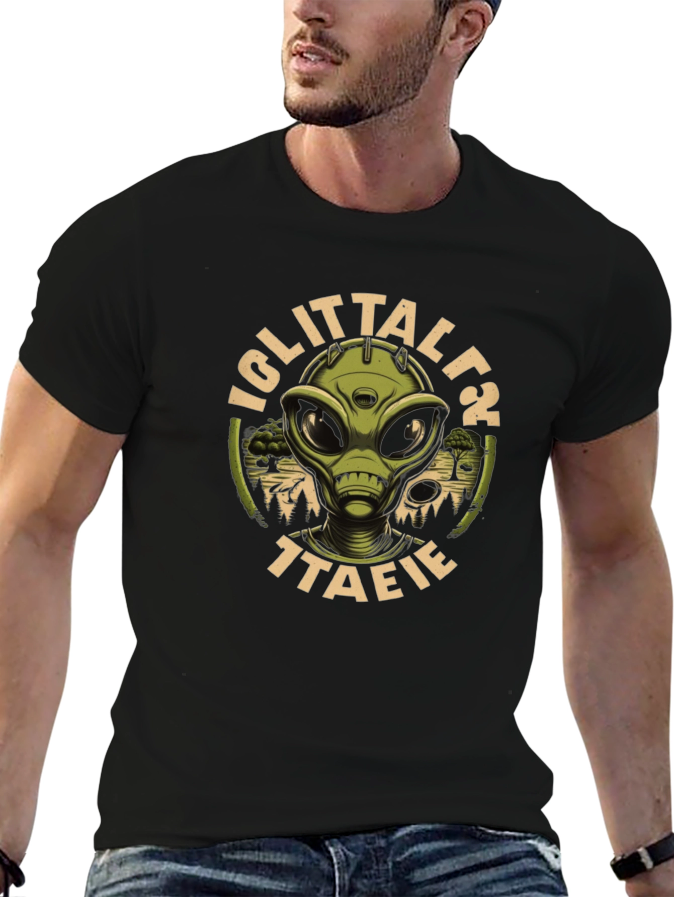 Iglittalt Alien Graphic Black T-Shirt
