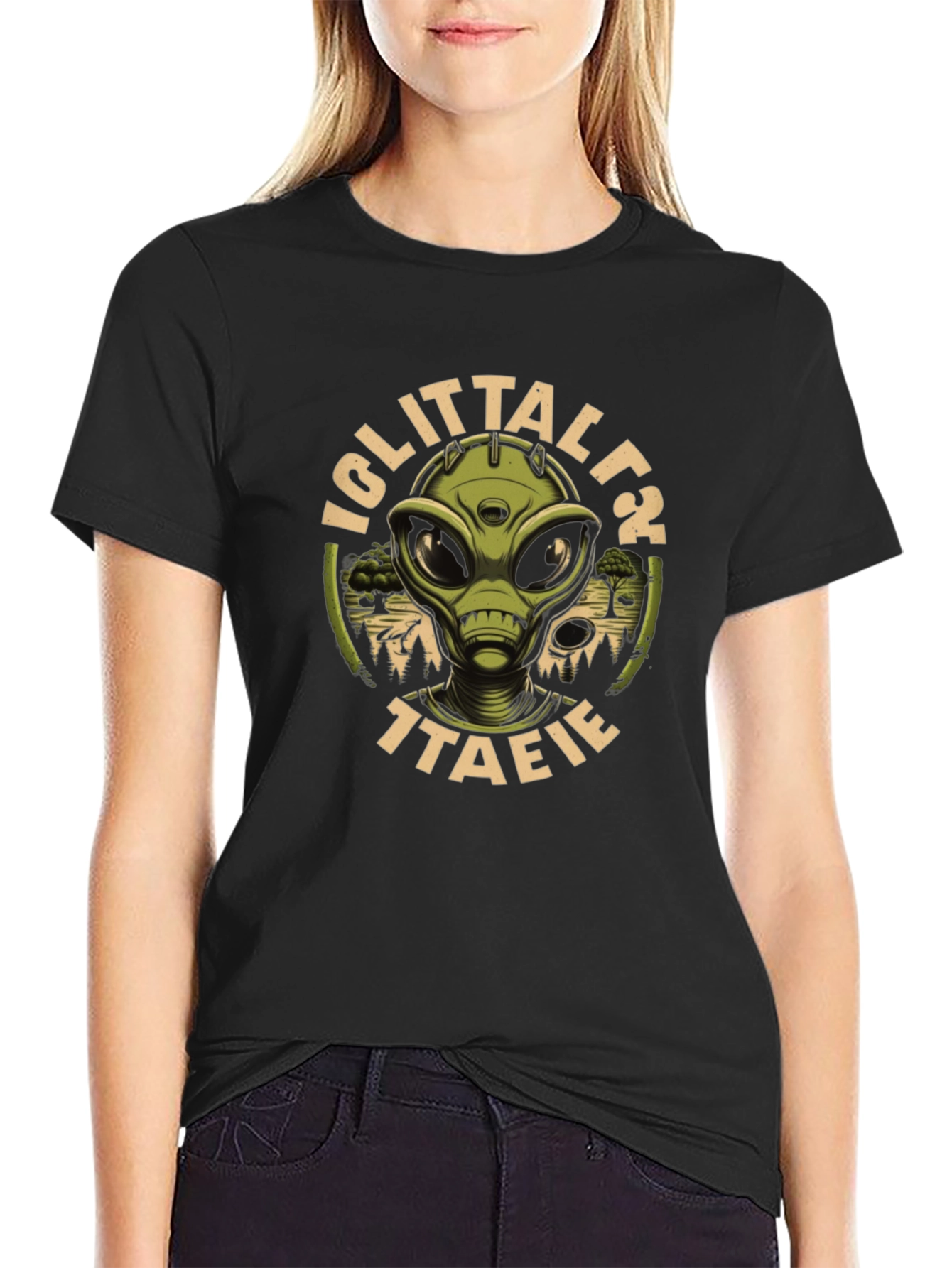 Iglittalt Alien Graphic Black T-Shirt