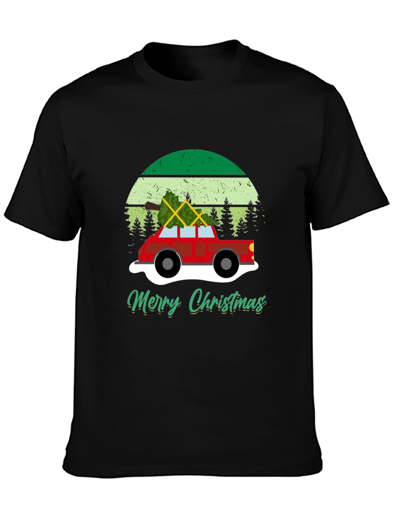 Merry Christmas Car T-Shirt - Holiday Tee