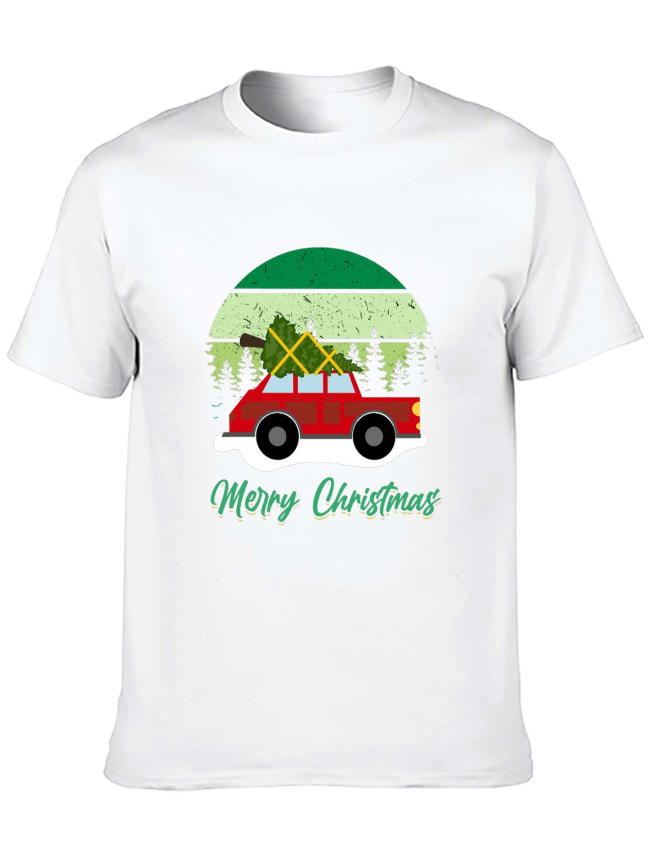 Merry Christmas Car T-Shirt - Holiday Tee