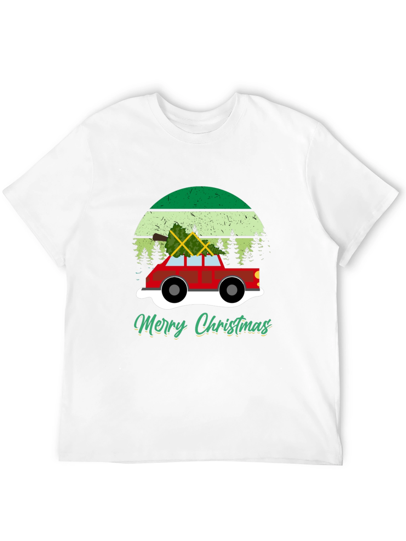 Merry Christmas Car T-Shirt - Holiday Tee