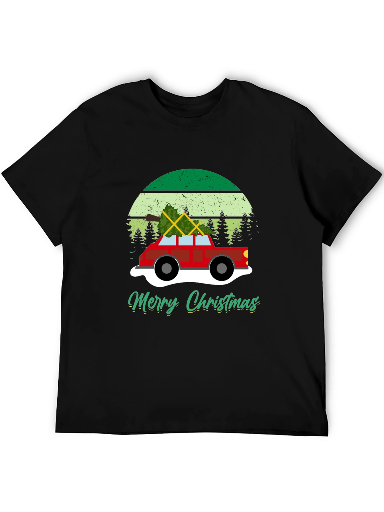 Merry Christmas Car T-Shirt - Holiday Tee