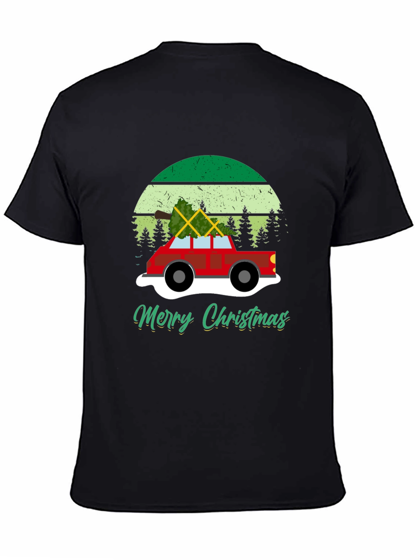 Merry Christmas Car T-Shirt - Holiday Tee