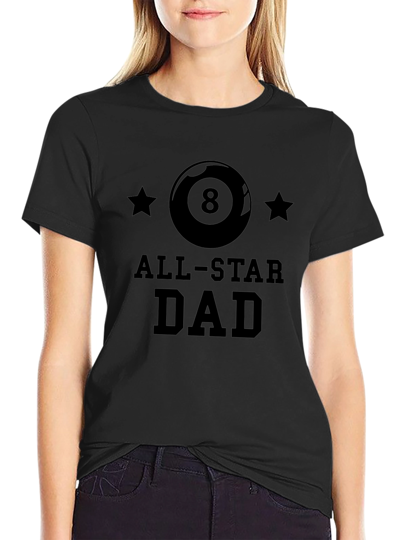 All-Star Dad Black Graphic T-Shirt