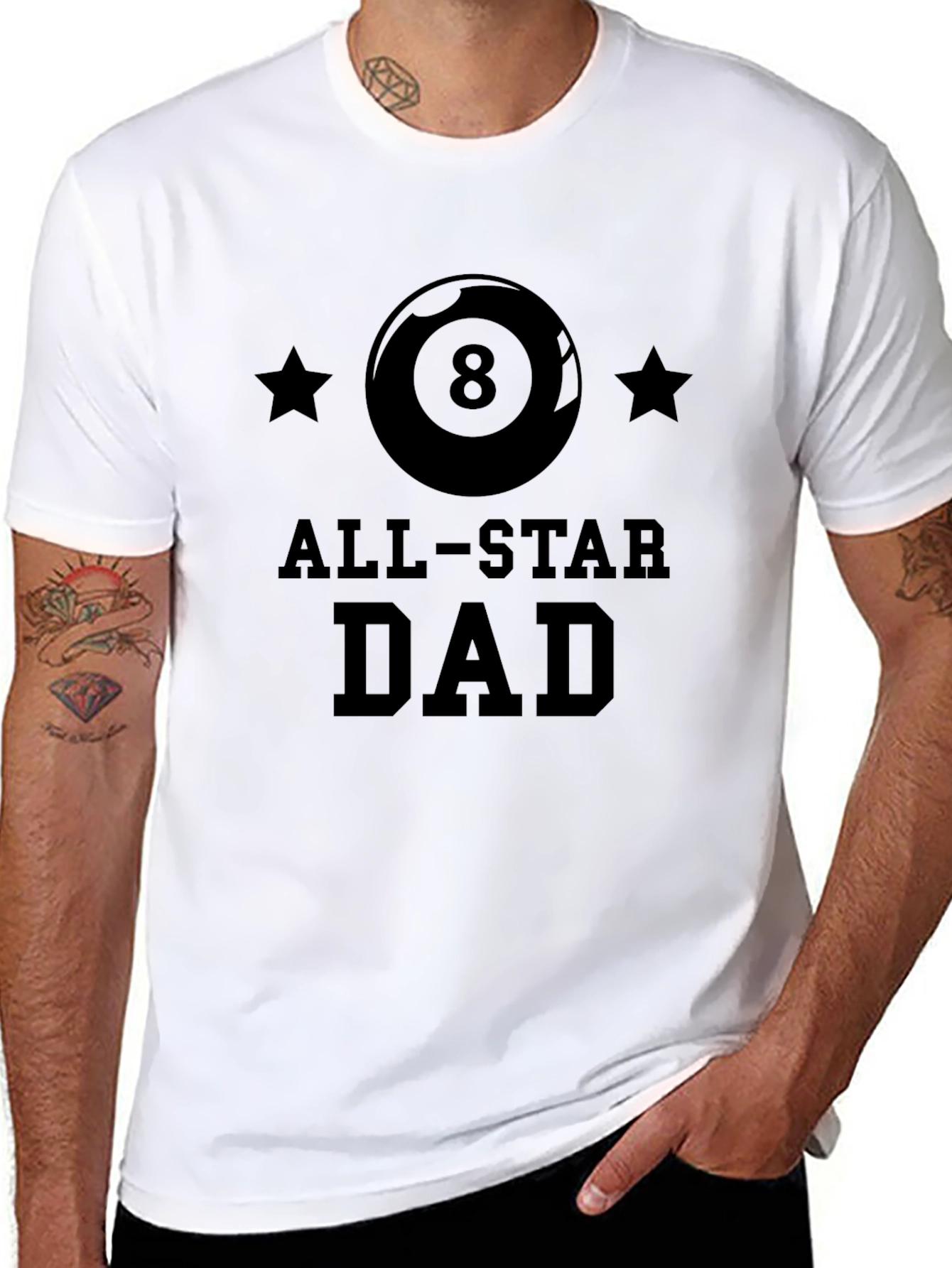 All-Star Dad Black Graphic T-Shirt