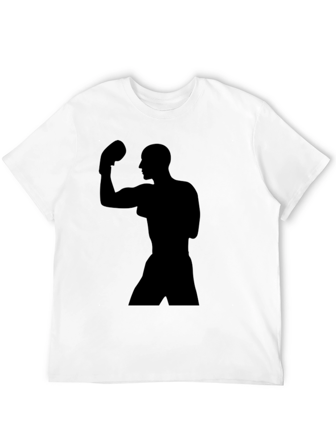Black Boxer Silhouette Graphic Tee - Athletic Style