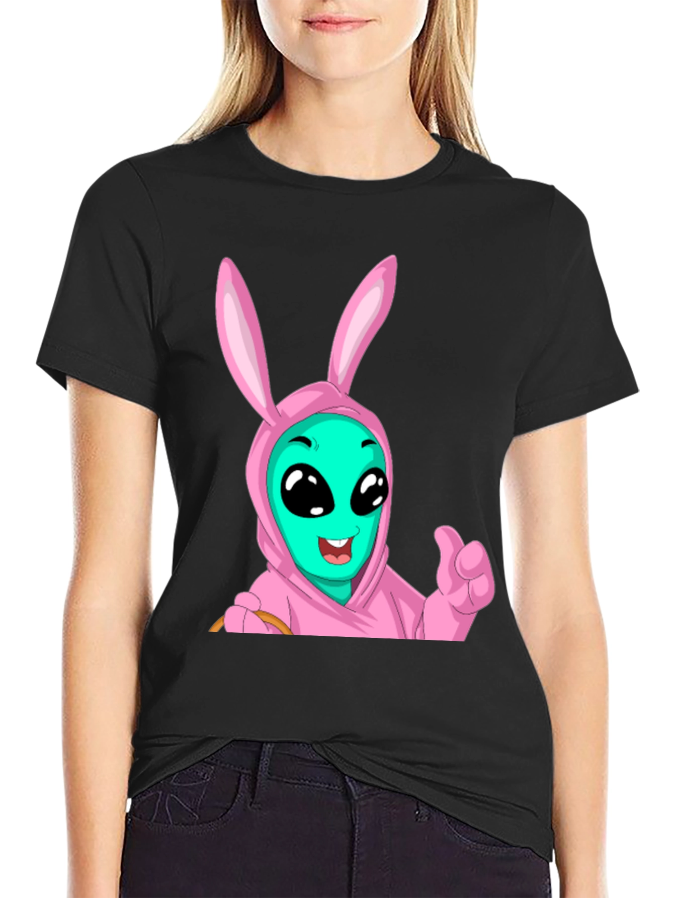 Alien Bunny Graphic T-Shirt - Funny Easter Tee