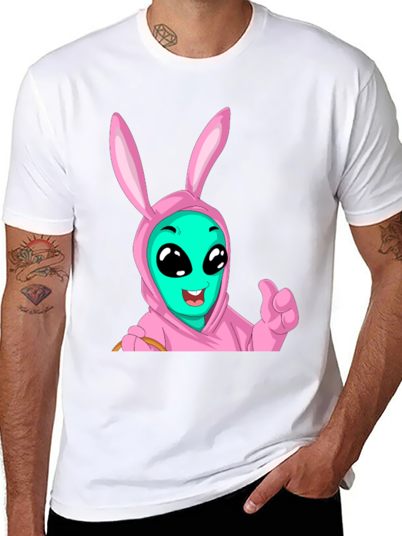 Alien Bunny Graphic T-Shirt - Funny Easter Tee