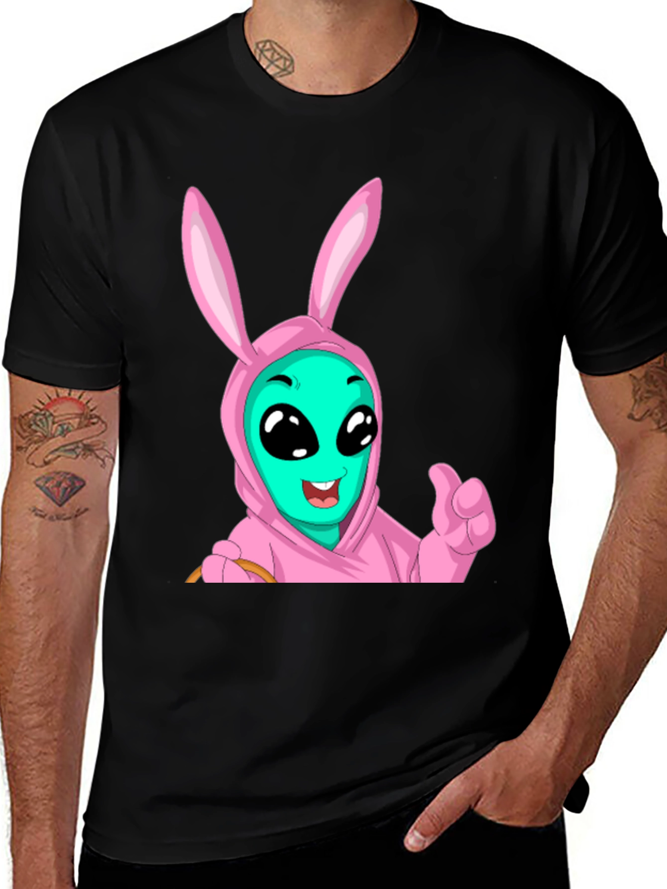 Alien Bunny Graphic T-Shirt - Funny Easter Tee