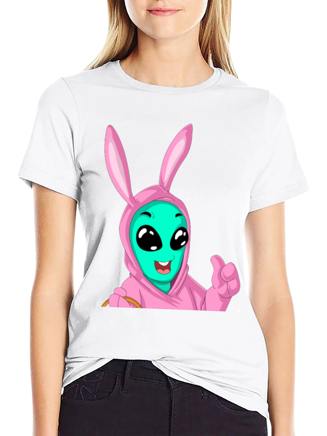 Alien Bunny Graphic T-Shirt - Funny Easter Tee