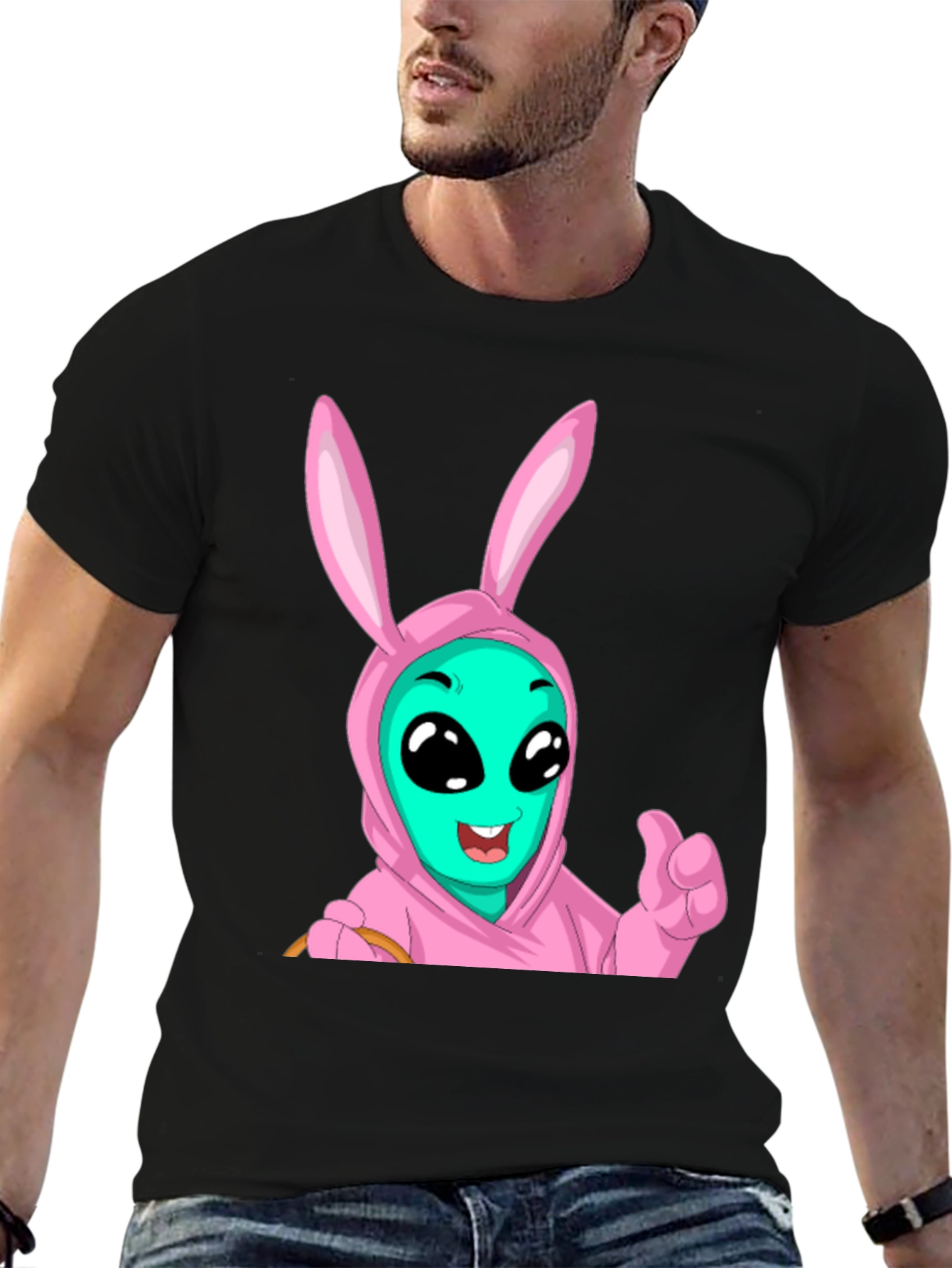 Alien Bunny Graphic T-Shirt - Funny Easter Tee