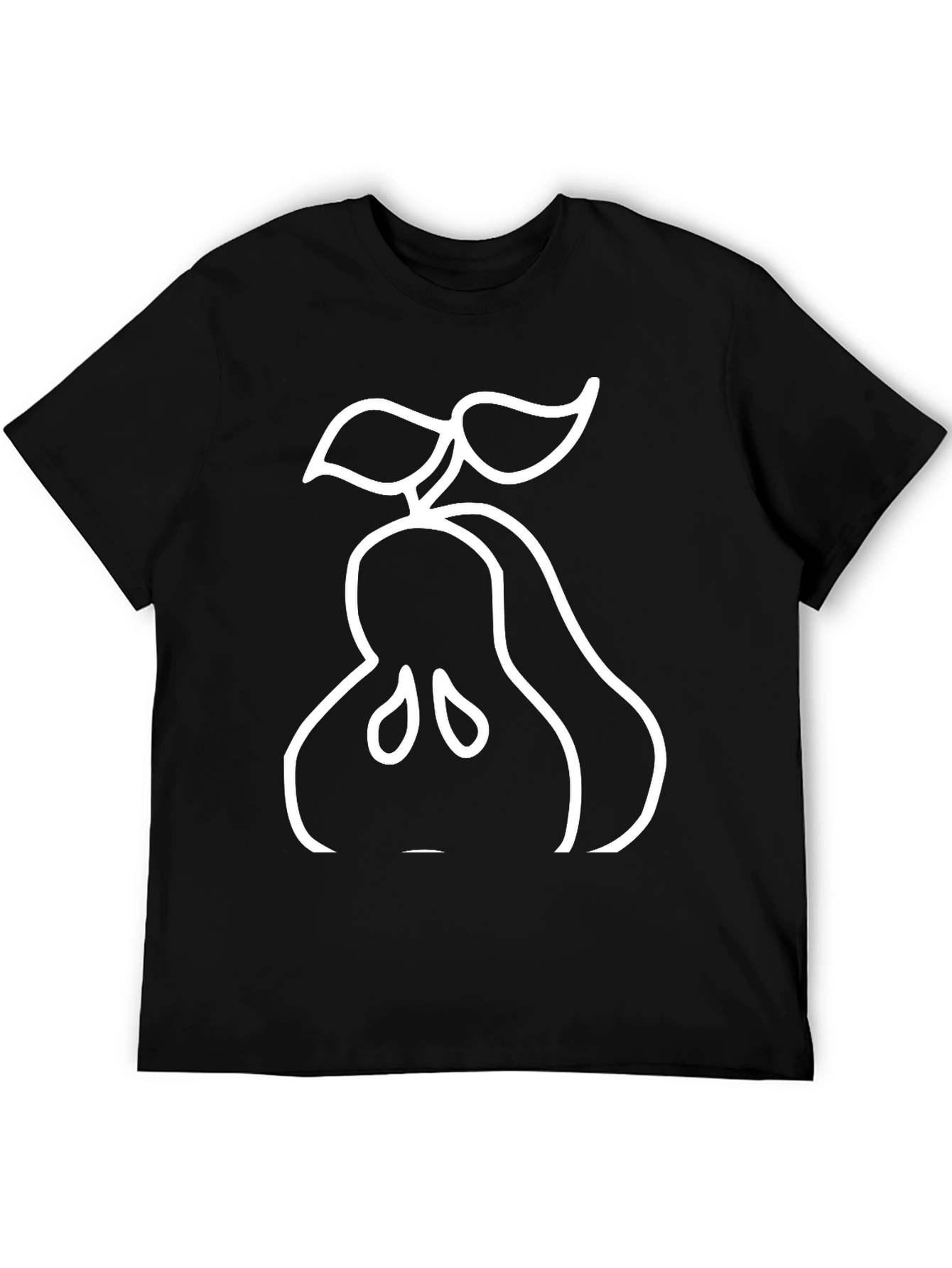 Pear Outline Graphic Black Tee
